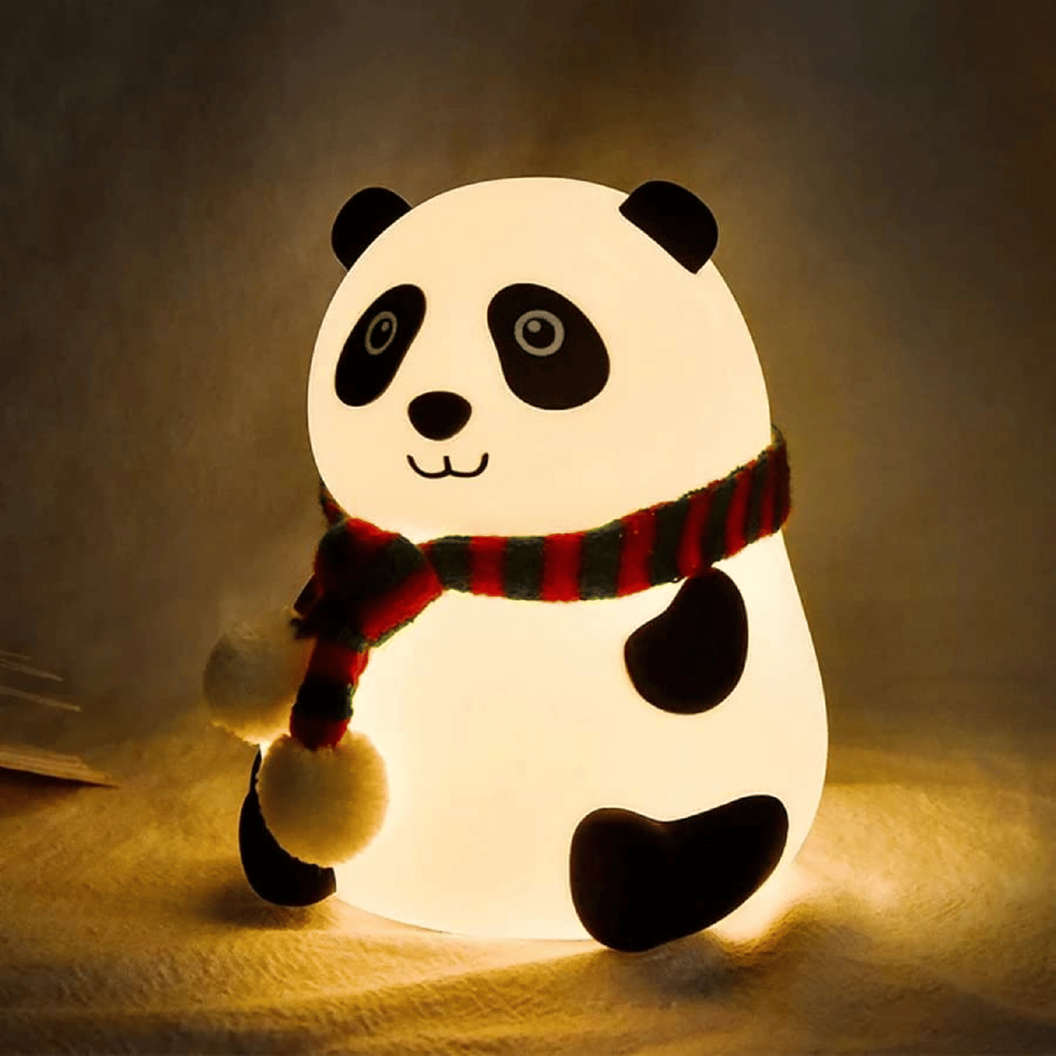 Saykhus BPA-Free Silicone Rechargeable Panda Night Lamp (Multicolor)
