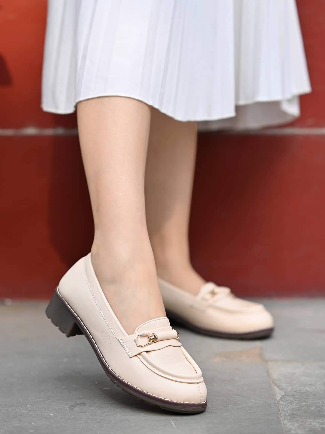 Shoetopia Cream Women's Loafers - Casual Shoes | Buy online on ZillyBuy