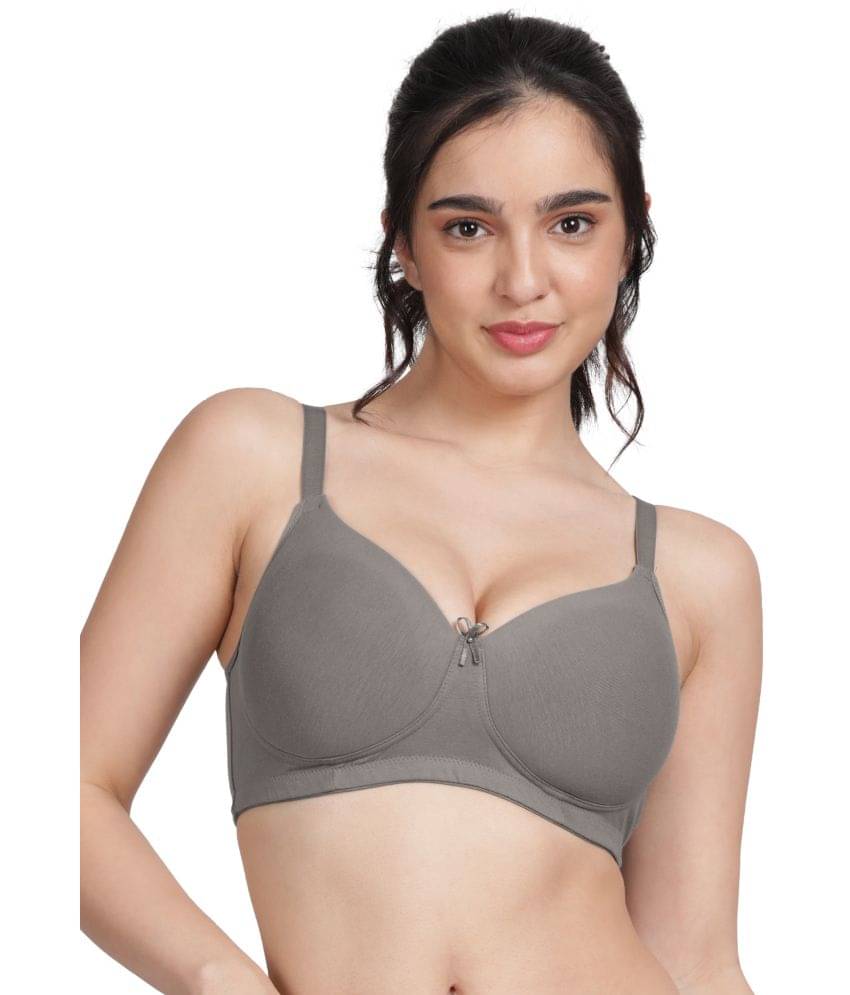 Susie Cotton Blend Women's T-Shirt Bra ( Dark Grey )     			Susie Cotton Blend Women's T-Shirt Bra ( Dark Grey )