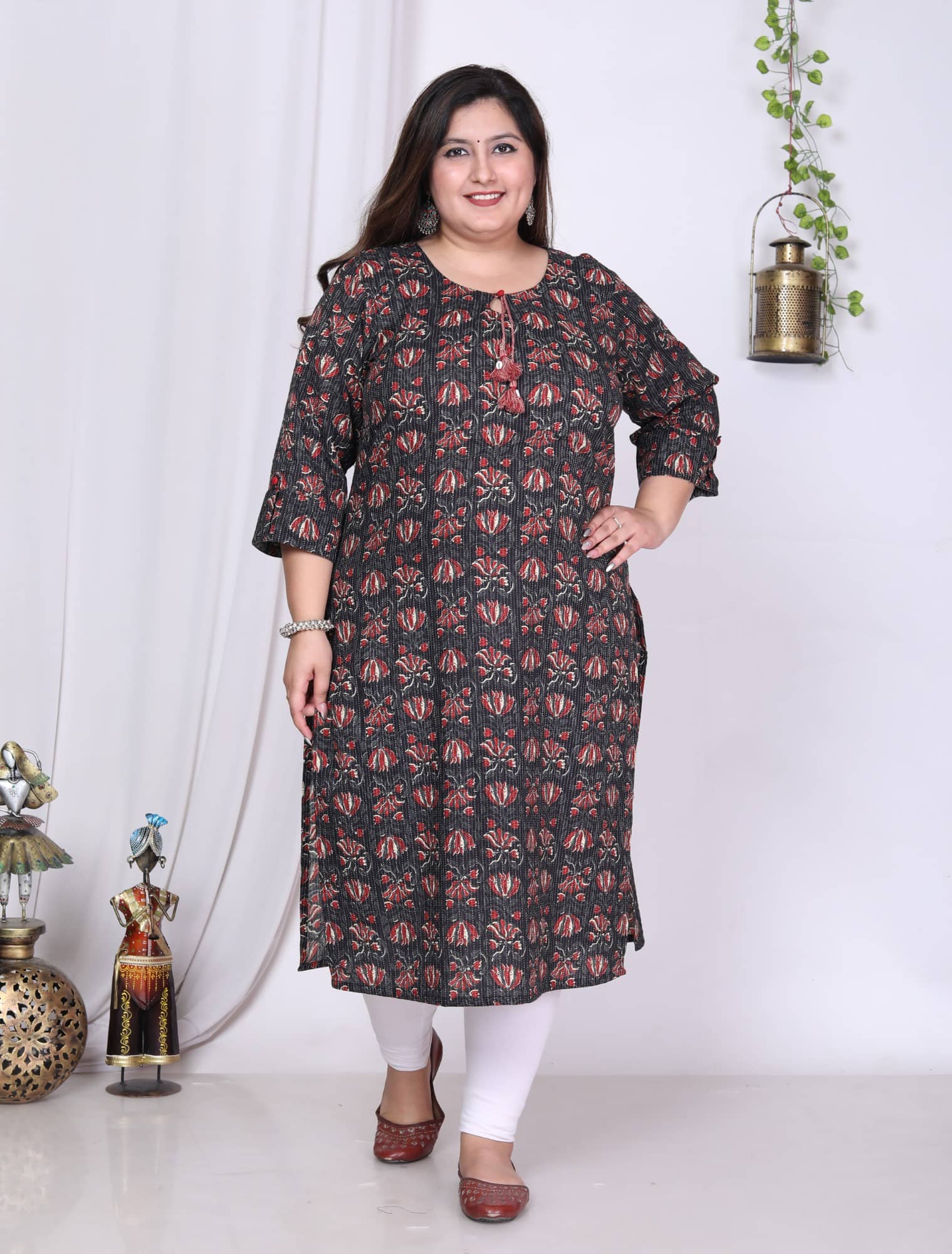 Swasti Cotton Printed Straight Women's Kurti - Black ( Pack of 1 ) - Kurtis, Tunics | Buy online on ZillyBuy
