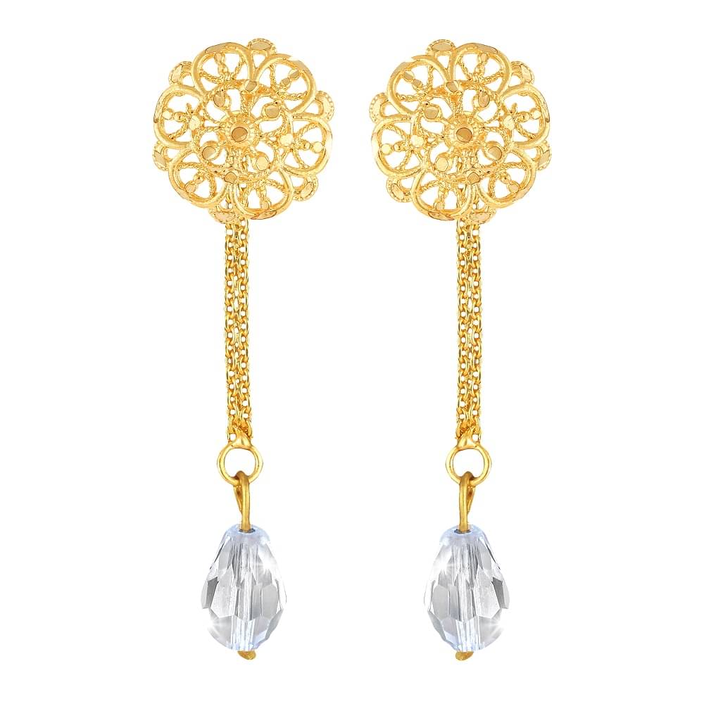     			VIVASTRI Golden Drop Earrings ( Pack of 2 )
