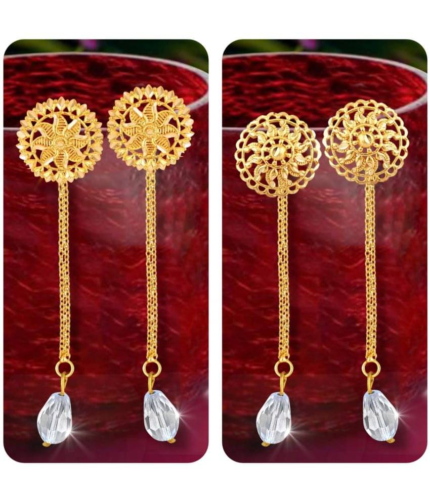     			VIVASTRI Golden Drop Earrings ( Pack of 3 )