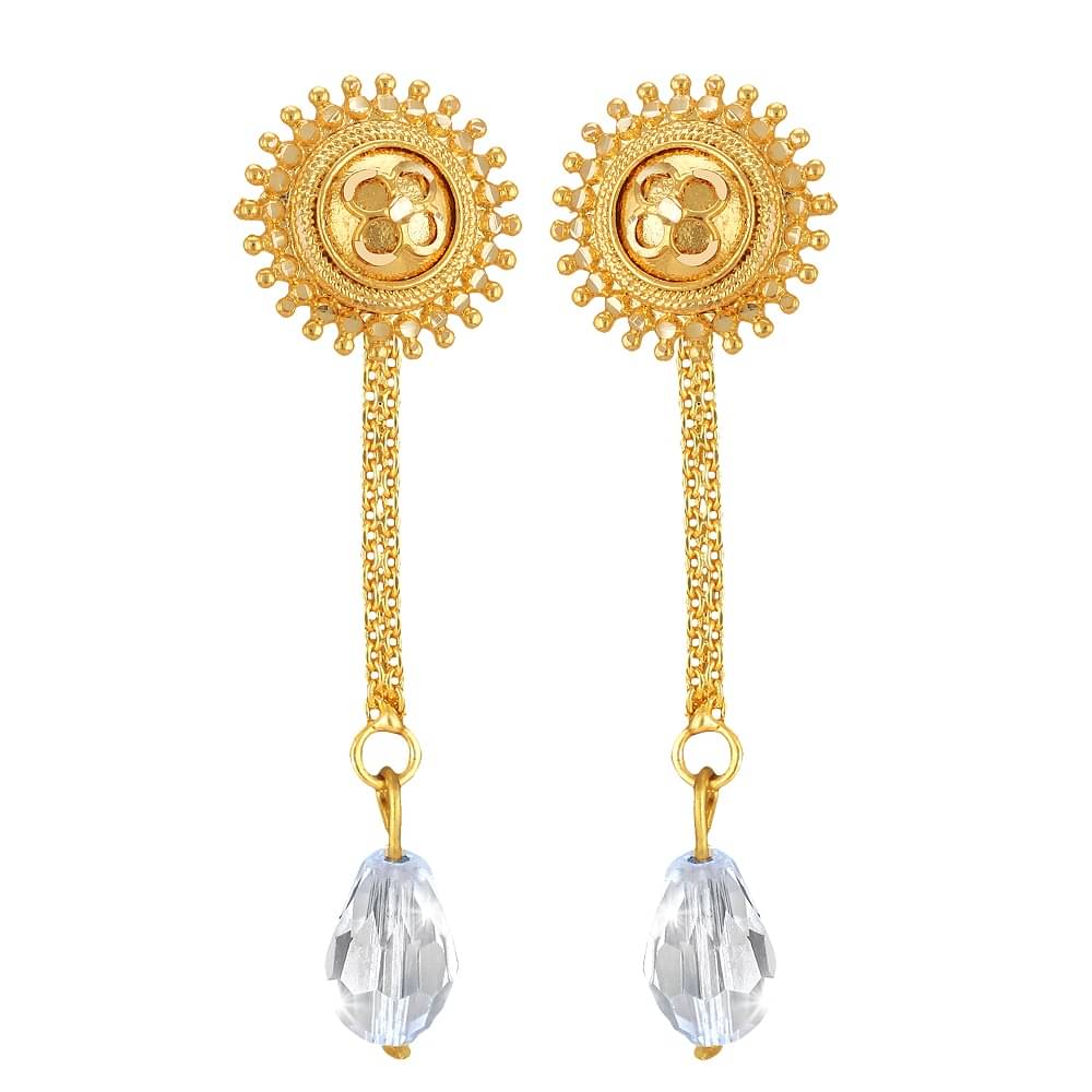     			VIVASTRI Golden Drop Earrings ( Pack of 2 )