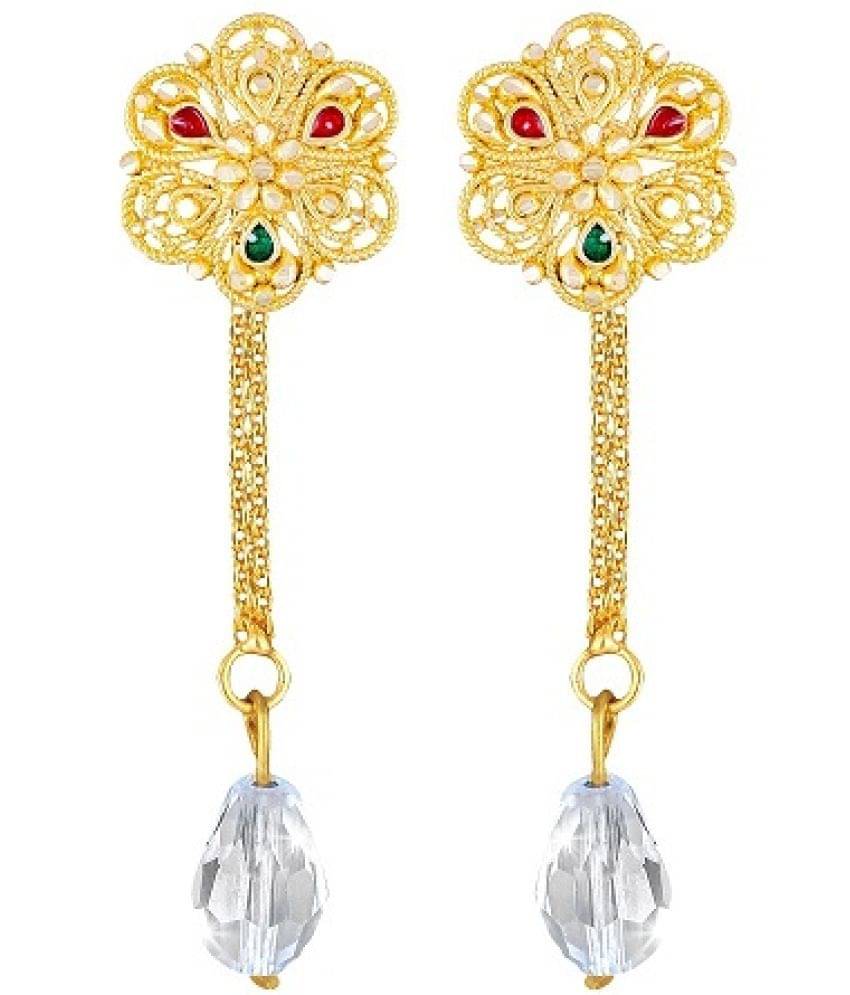     			VIVASTRI Golden Drop Earrings ( Pack of 2 )