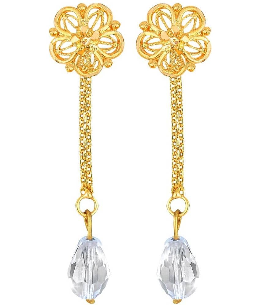 VIVASTRI Golden Drop Earrings ( Pack of 2 ) - Earrings | Buy online on ZillyBuy