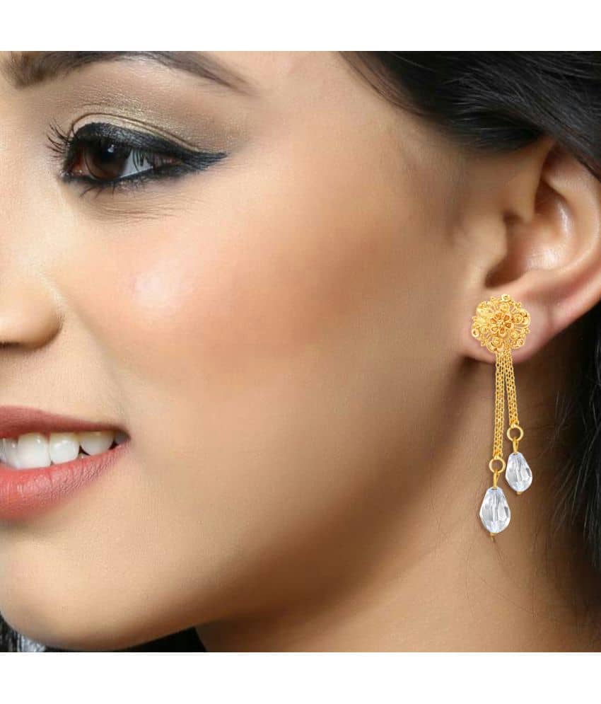 VIVASTRI Golden Drop Earrings ( Pack of 2 ) - Earrings | Buy online on ZillyBuy