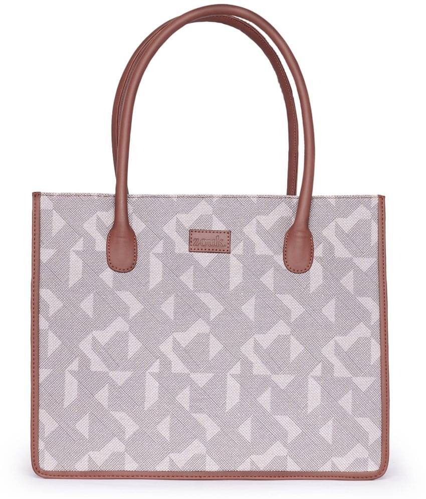     			Zouk Tote Bag Jute Set of 1 ( Dark Grey )