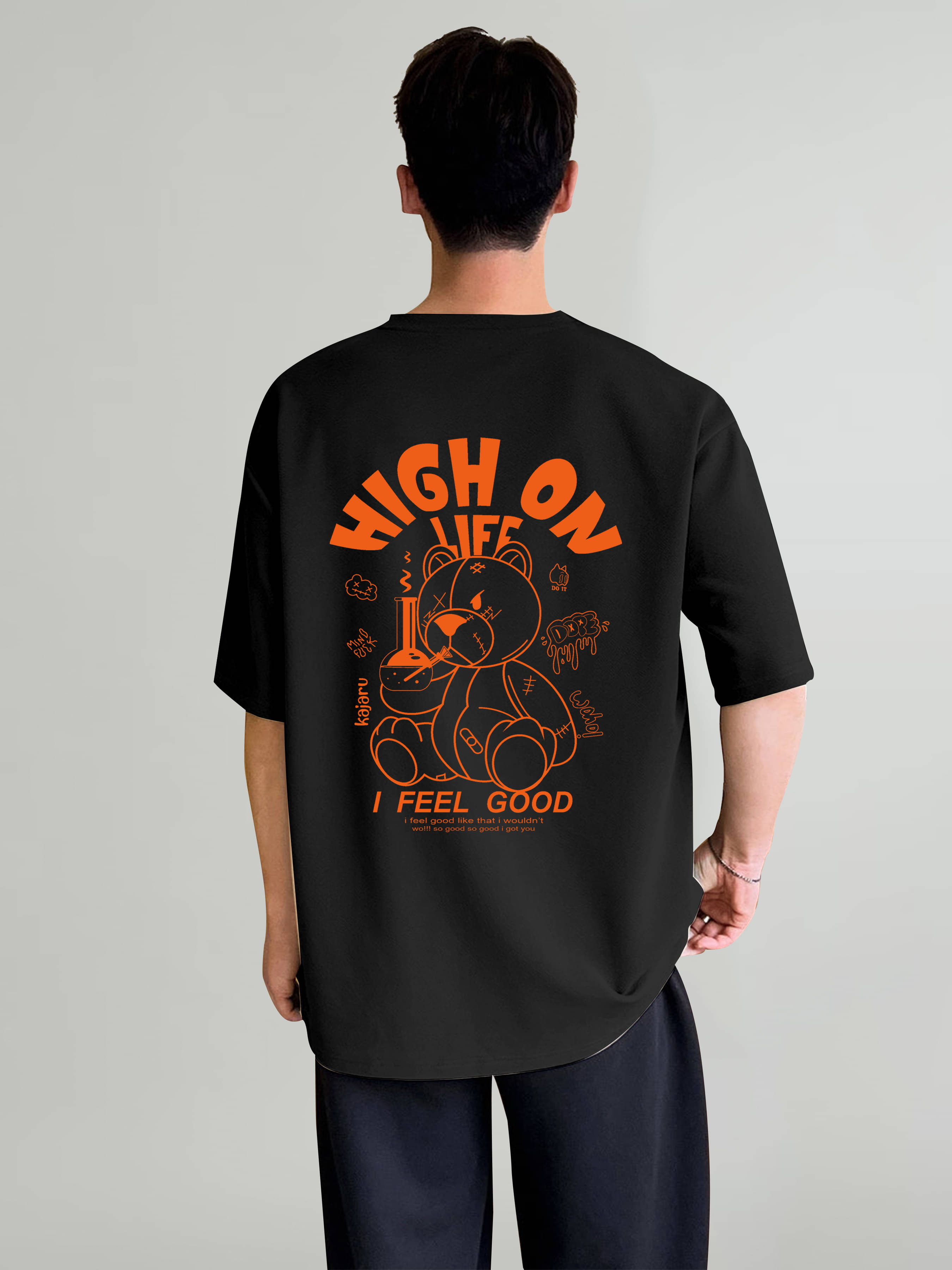     			happy khajana Pack of 1 Polyester Oversized Fit Men's T-Shirt ( Black )