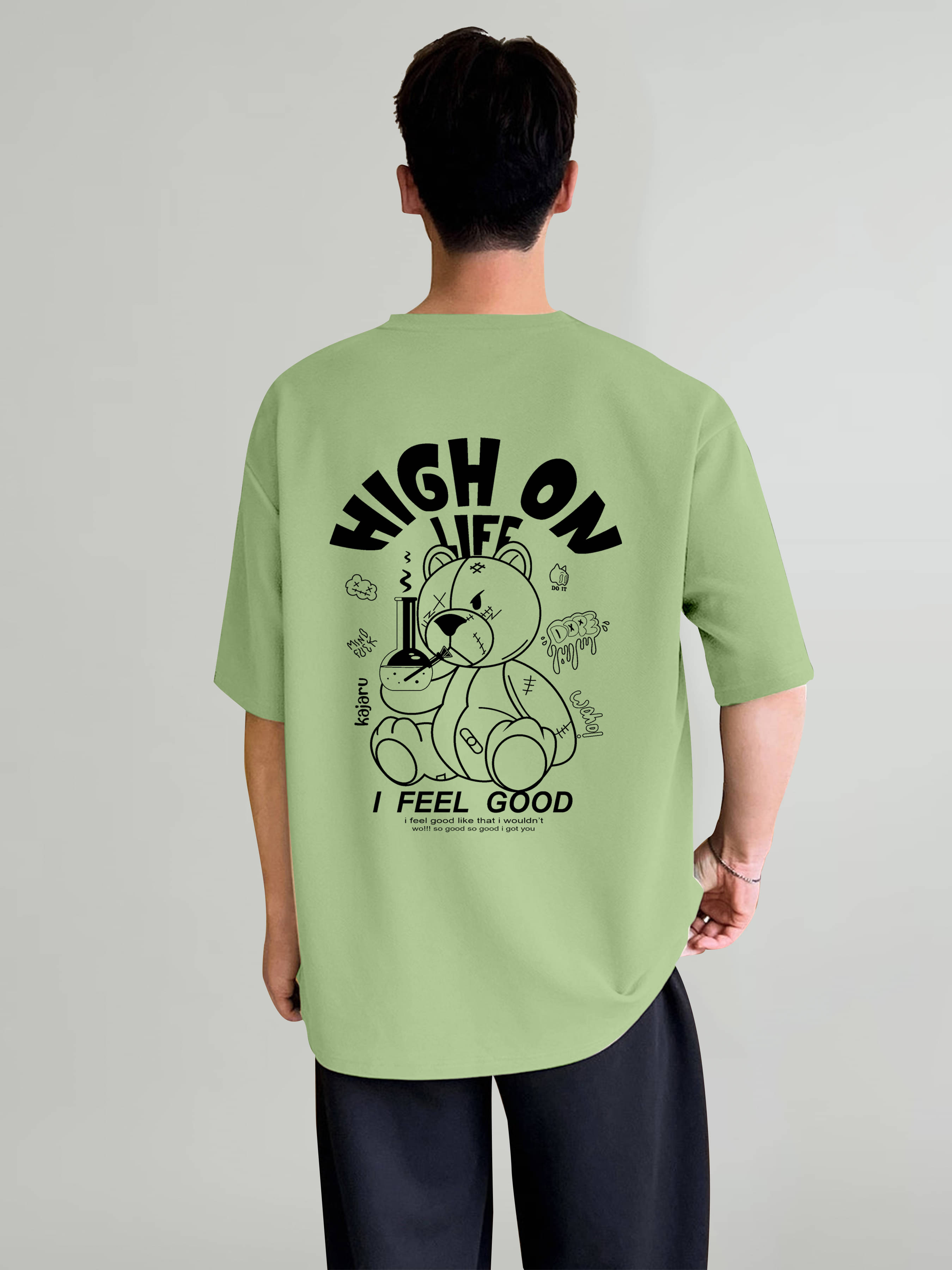     			happy khajana Pack of 1 Polyester Oversized Fit Men's T-Shirt ( Green )