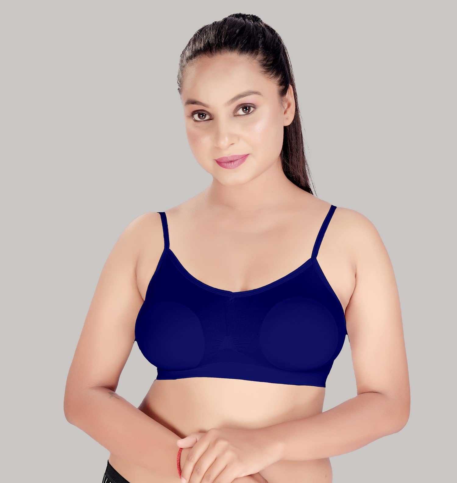 haya fashion Polyester Women's Bralette Bra ( Blue ) Nermin Bralette Non Padded Polyester women's Bra
