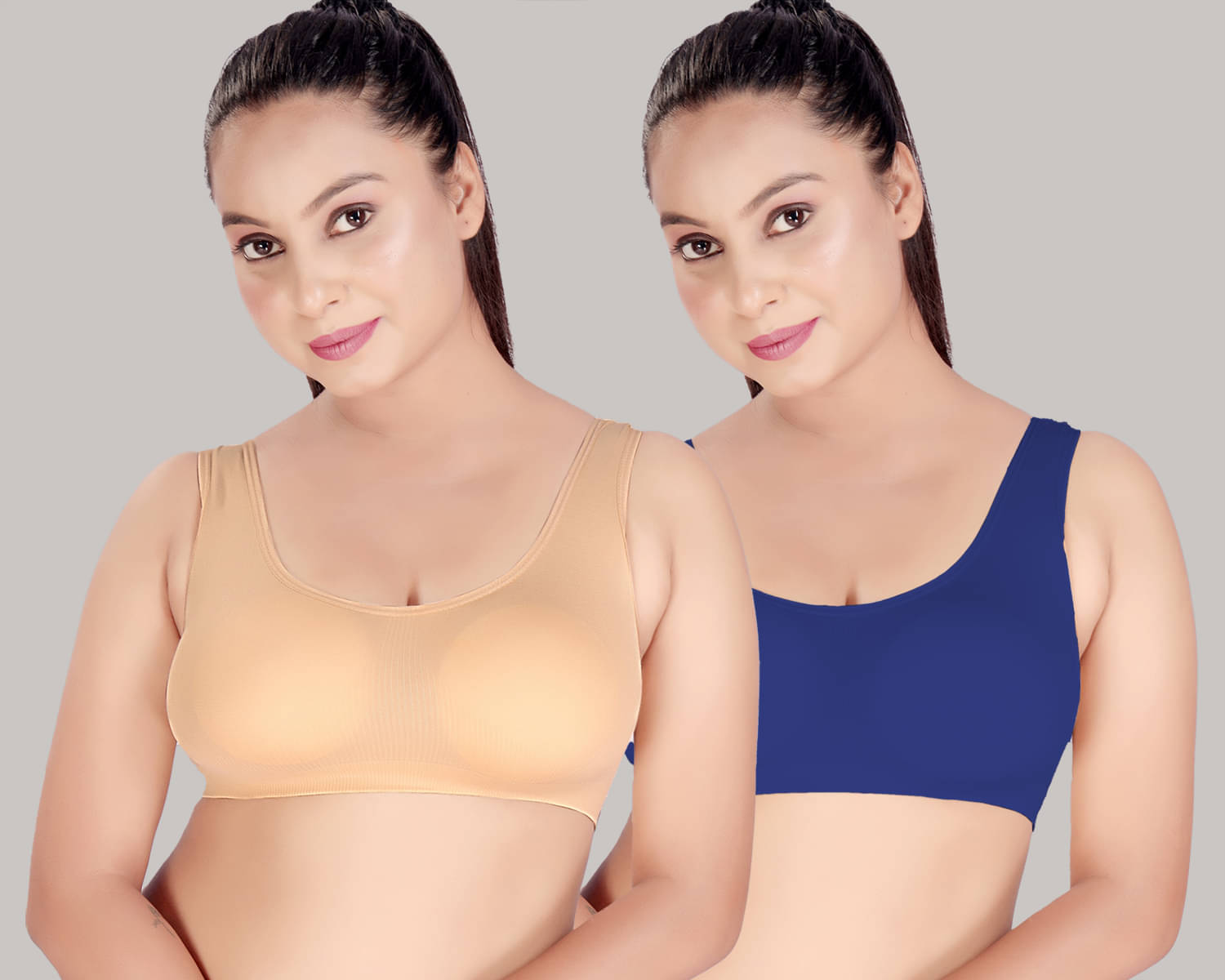 haya fashion Pack of 2 Polyester Women's Cami bra ( Multicolor ) HAYA Skin and Blue Polyester Non Padded Women's Cami bra haya fashion Pack of 2 Polyester Women's Cami bra ( Multicolor ) HAYA Skin and Blue Polyester Non Padded Women's Cami bra