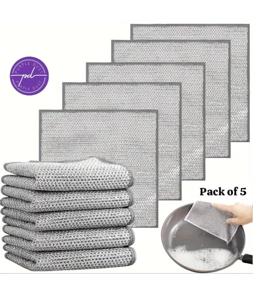Non-Scratch Dish Wash Cloth, Steel Wire Dish Cloth (Pack of 5) - Body Care - Loofah and Other Tools | Buy online on ZillyBuy