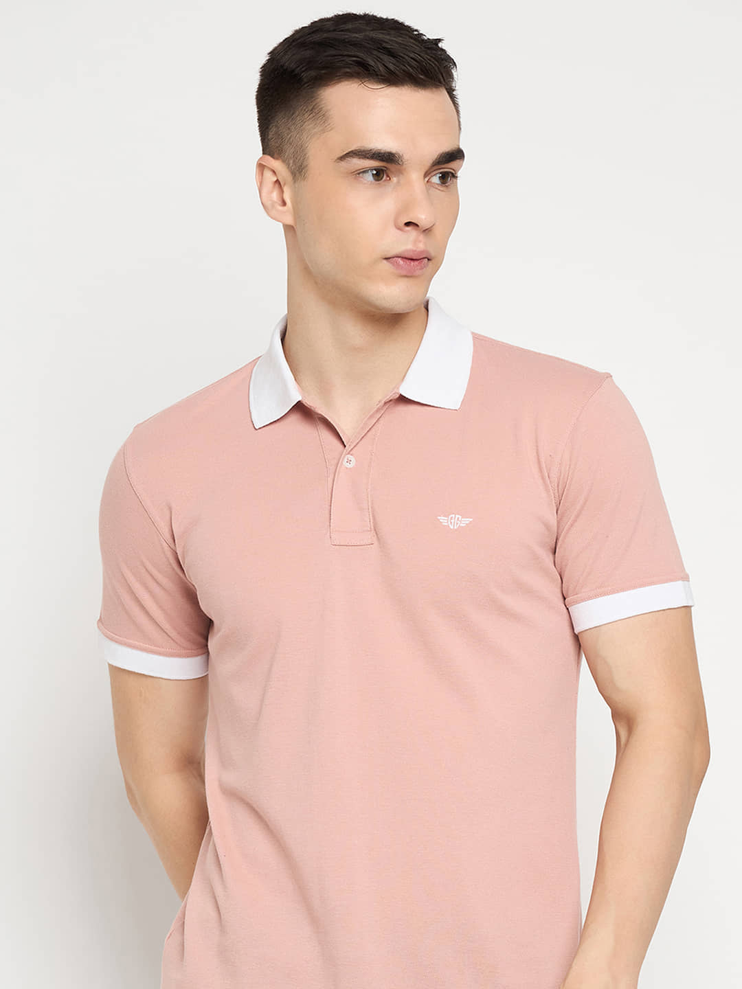 GET GOLF Pack of 1 Cotton Regular Fit Solid Half Sleeves Men's Polo T Shirt ( Purple )