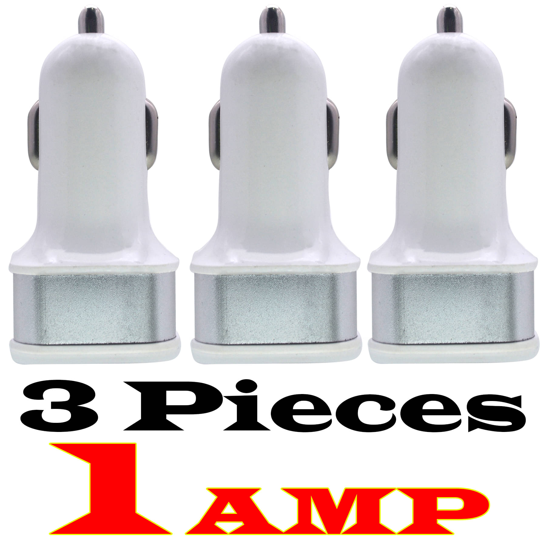     			JMALL Car Mobile Charger 1 Amp 3 Pieces White
