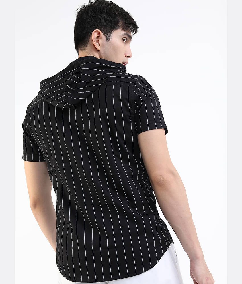 Ketch 100% Cotton Slim Fit Printed Half Sleeves Men's Casual Shirt - Black ( Pack of 1 )