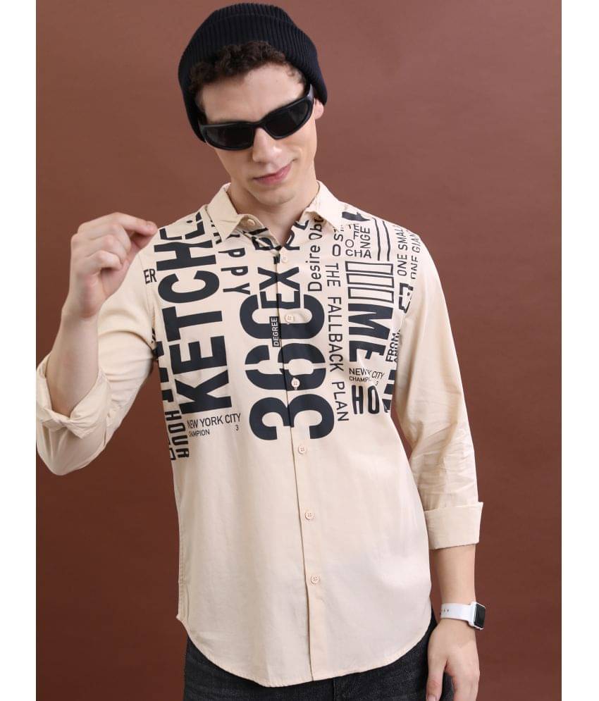     			Ketch 100% Cotton Slim Fit Solids Full Sleeves Men's Casual Shirt - Beige ( Pack of 1 )