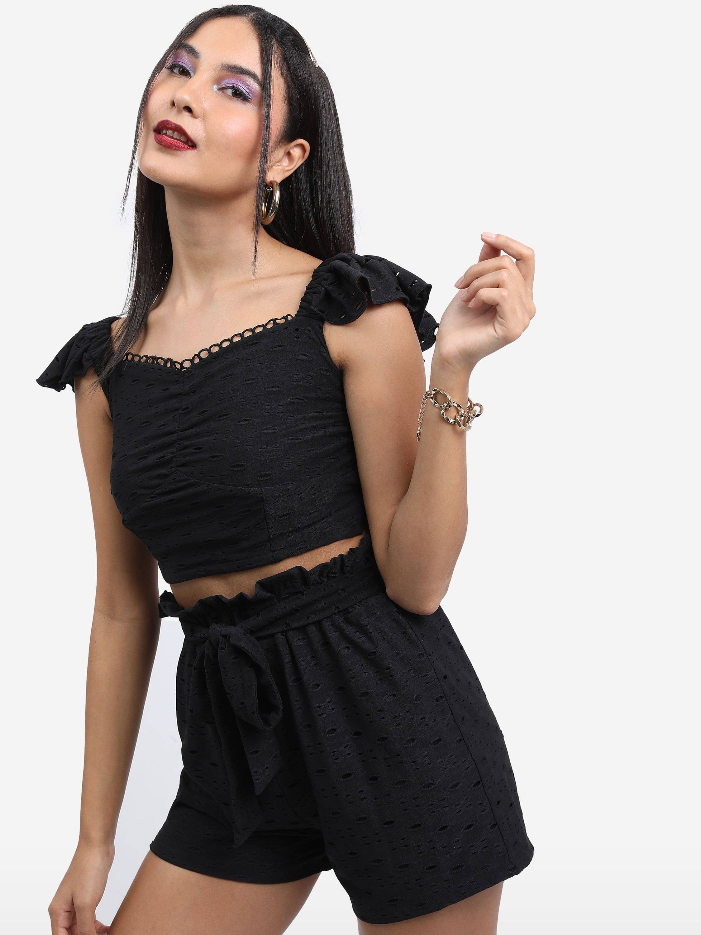     			Ketch Women's Polyester Regular Top ( Black )