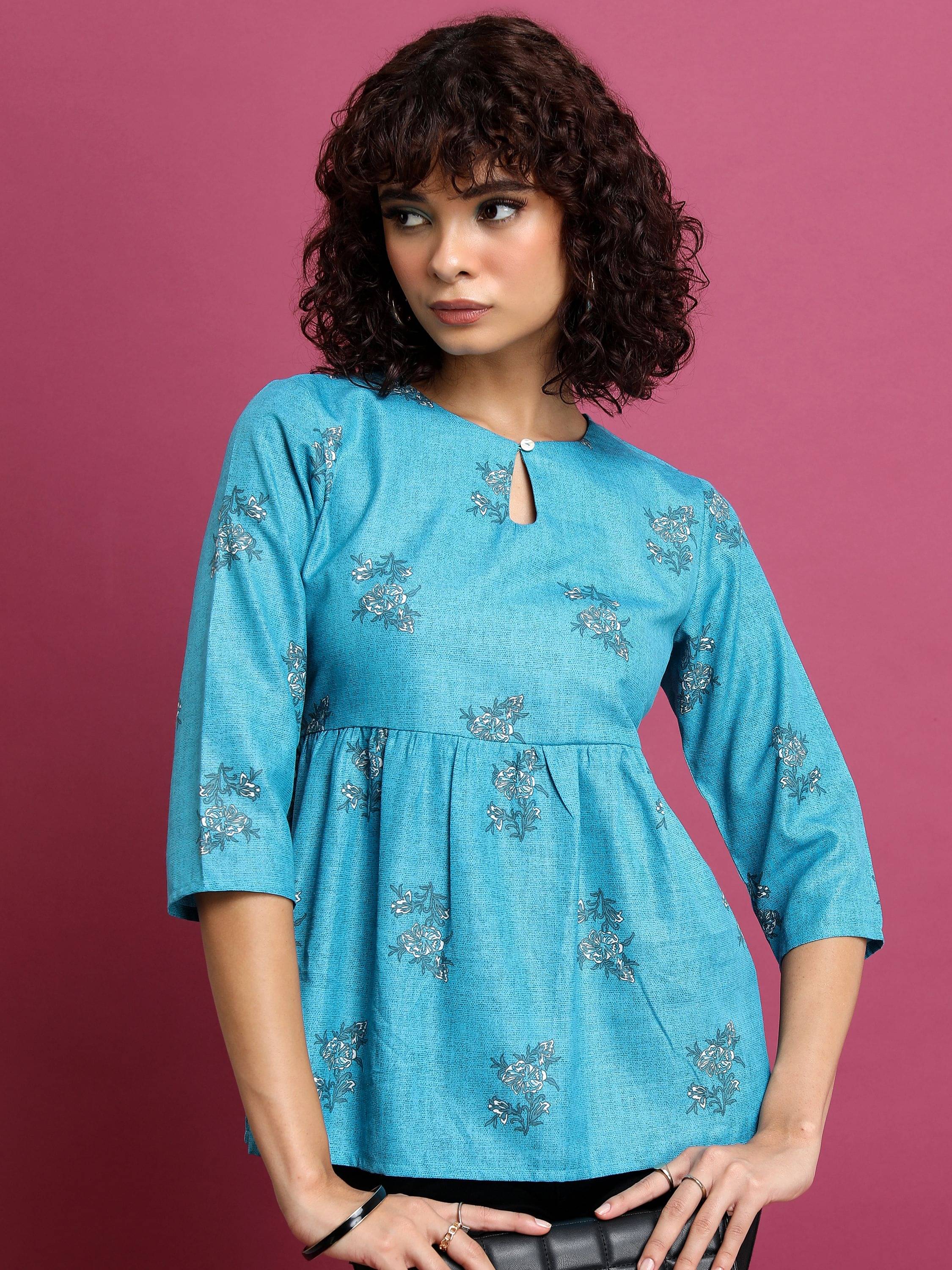     			Ketch Women's Polyester Regular Top ( Blue )