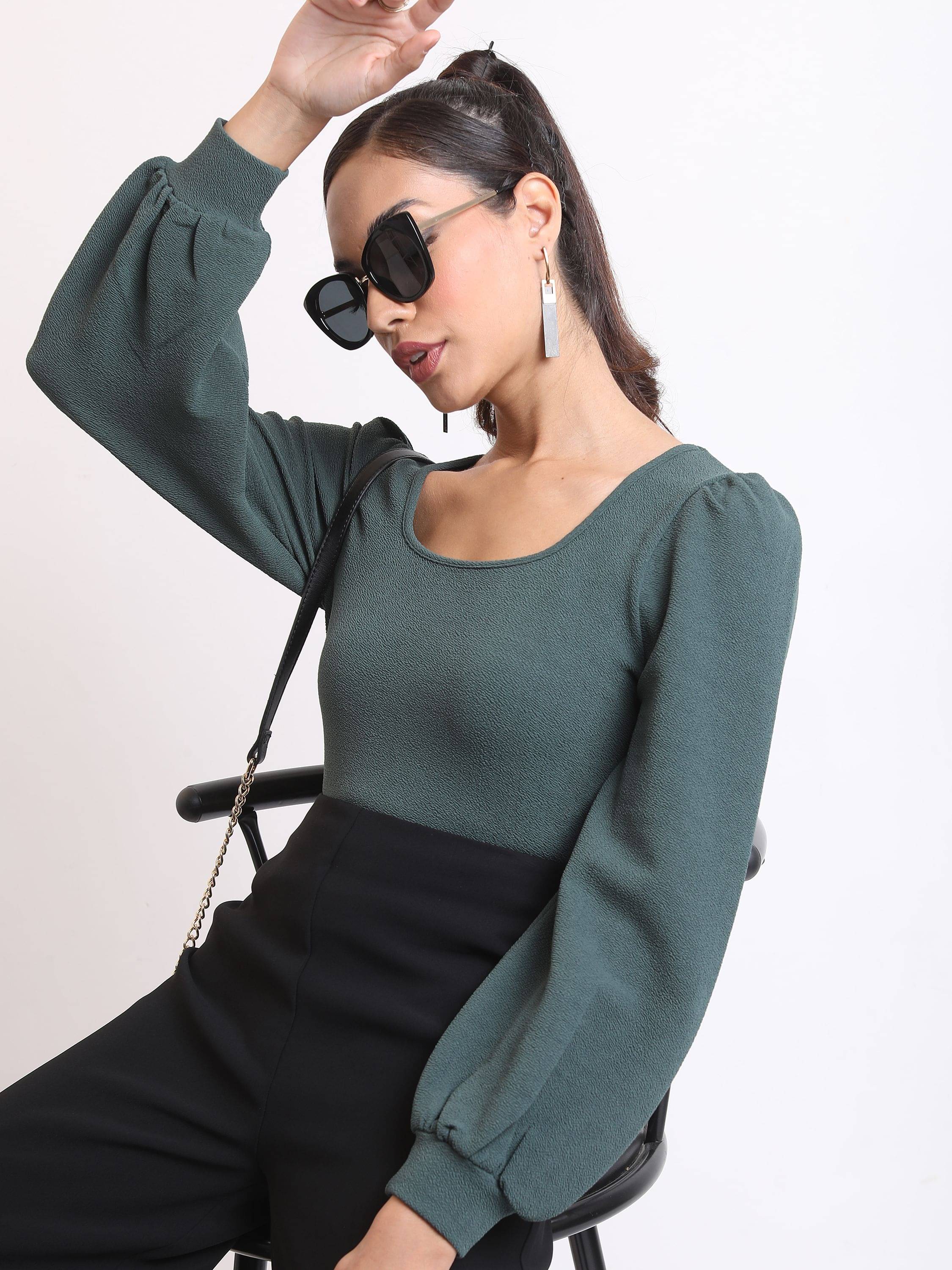 Ketch Women's Polyester Regular Top ( Green ) Ketch Women's Polyester Regular Top ( Green )