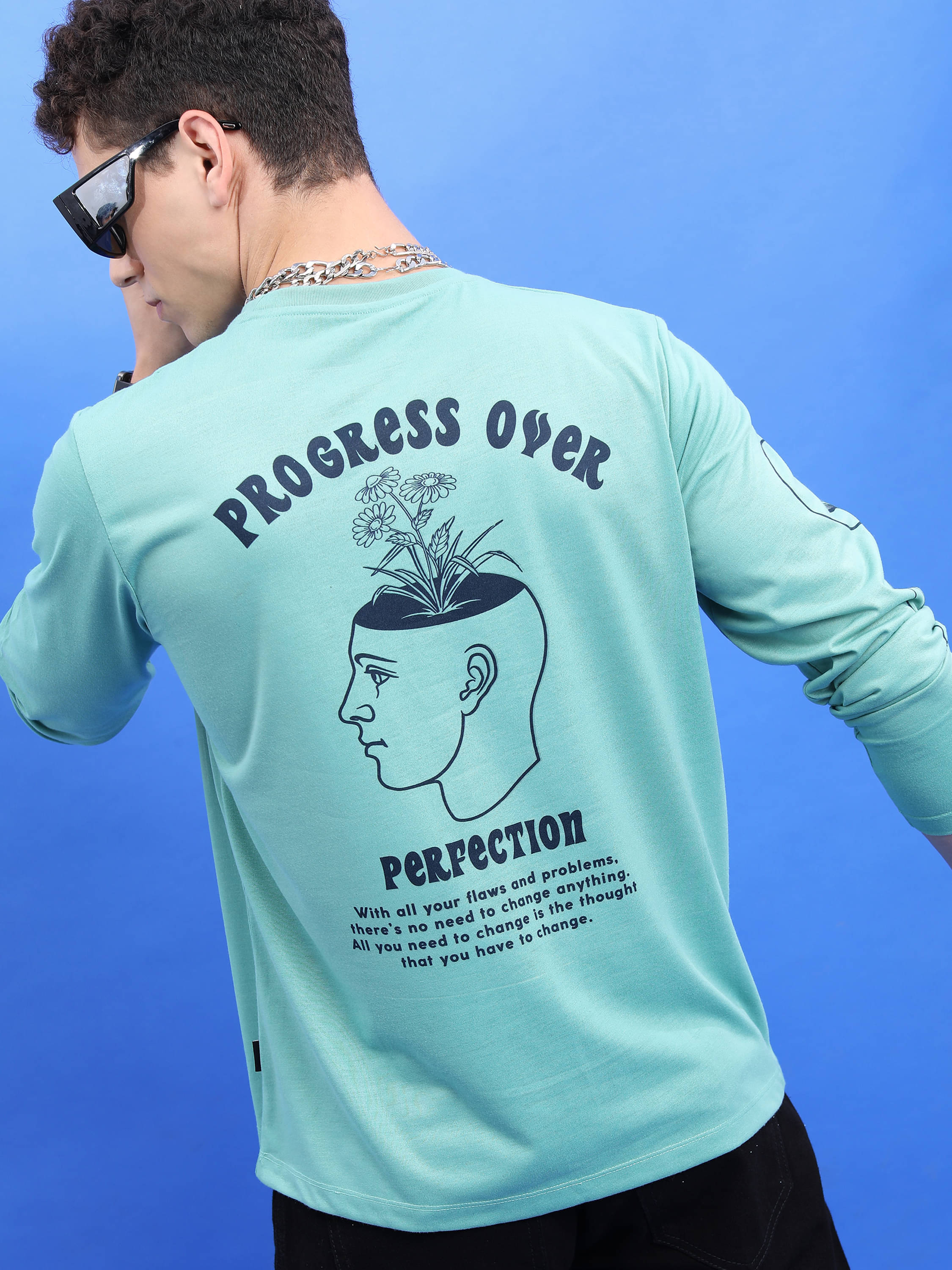     			Ketch Polyester Relaxed Fit Printed Full Sleeves Men's T-Shirt - Green ( Pack of 1 )
