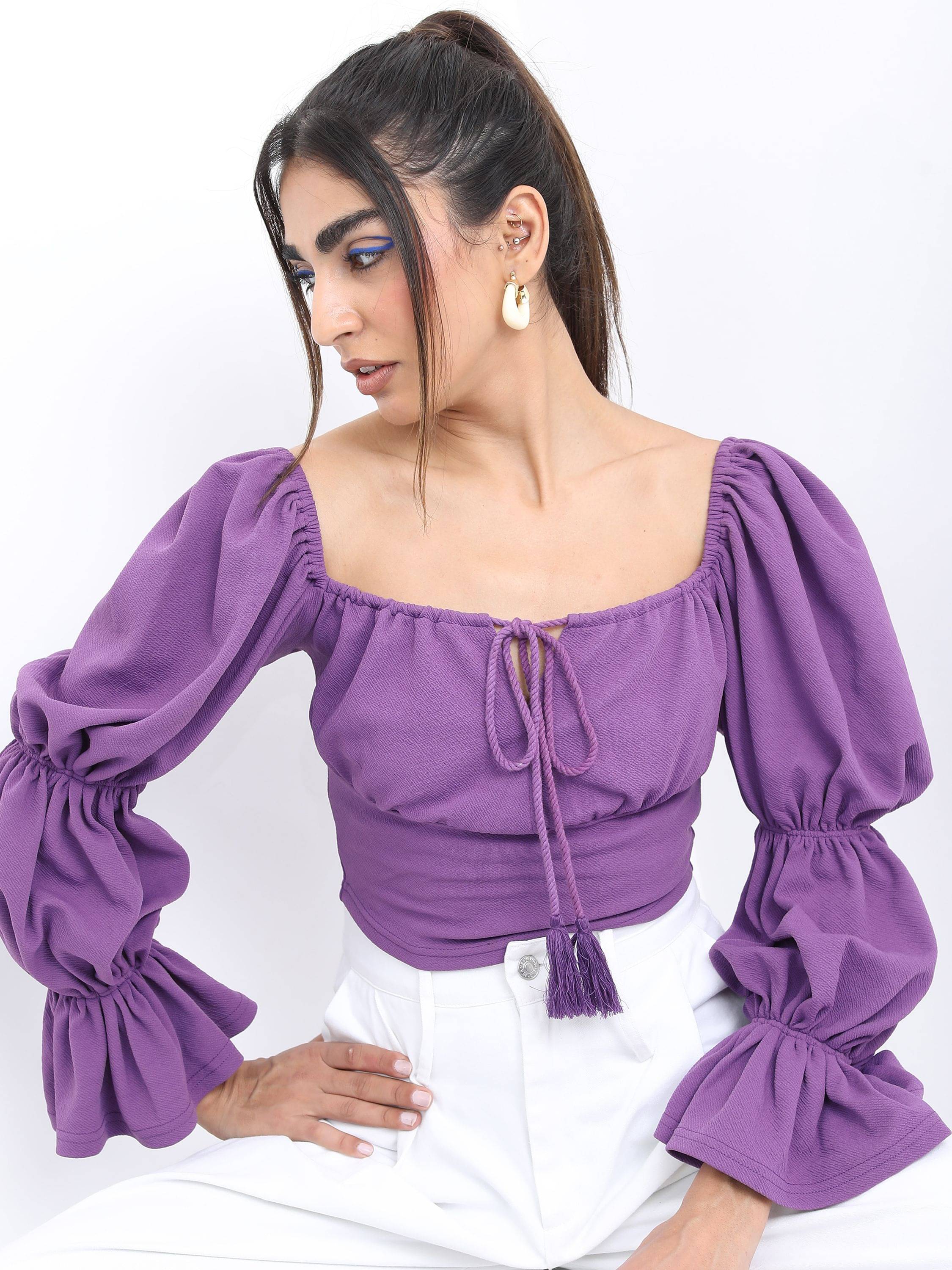     			Ketch Women's Polyester Crop Top ( Purple )