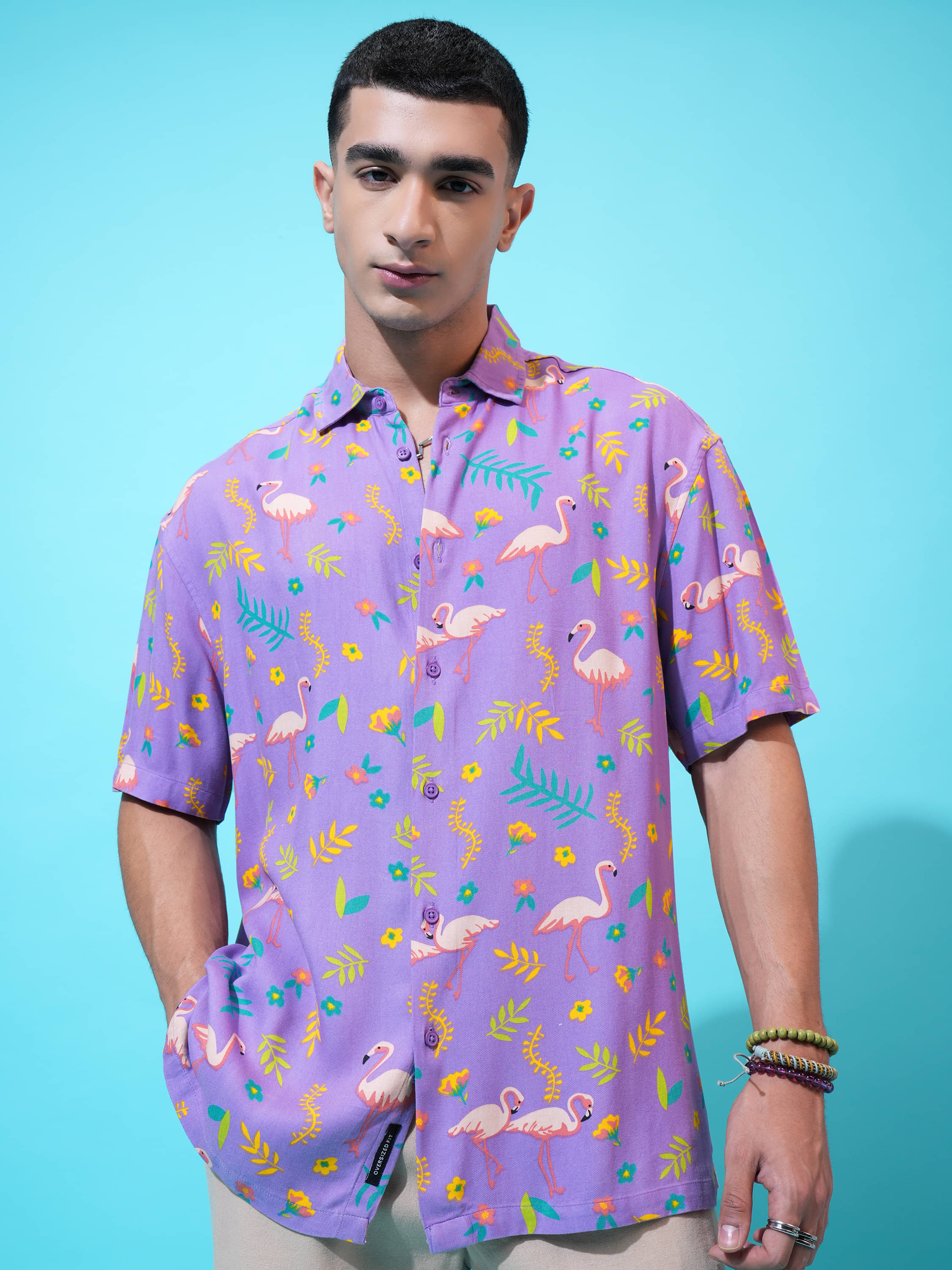 Ketch Viscose Oversized Fit Printed Half Sleeves Men's Casual Shirt - Lavender ( Pack of 1 ) Ketch Viscose Oversized Fit Printed Half Sleeves Men's Casual Shirt - Lavender ( Pack of 1 )