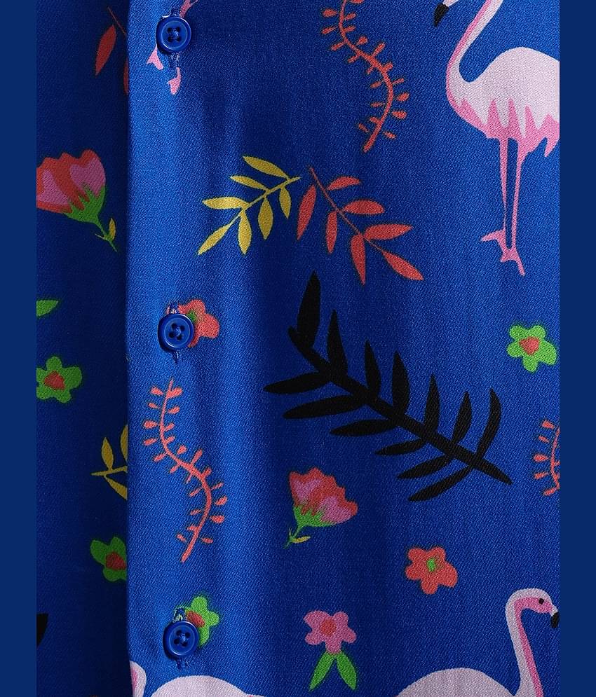 Ketch Viscose Oversized Fit Printed Half Sleeves Men's Casual Shirt - Blue ( Pack of 1 )