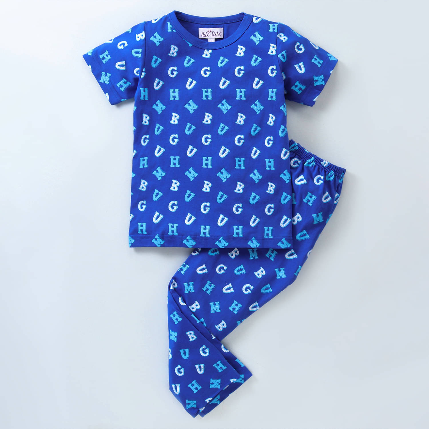 Nite Flite Pack of 1 Boys 100% Cotton Nightsuit Set ( Blue ) Nite Flite Pack of 1 Boys 100% Cotton Nightsuit Set ( Blue )