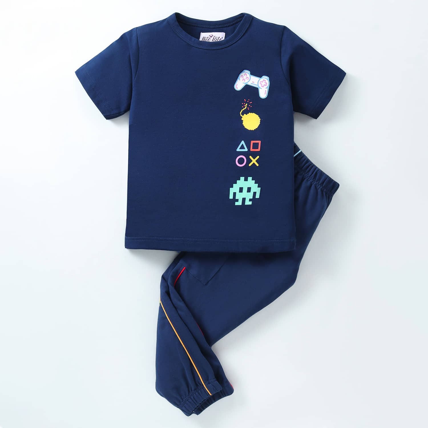 Nite Flite Pack of 1 Boys 100% Cotton Nightsuit Set ( Blue ) - Nightwear & Loungewear | Buy online on ZillyBuy