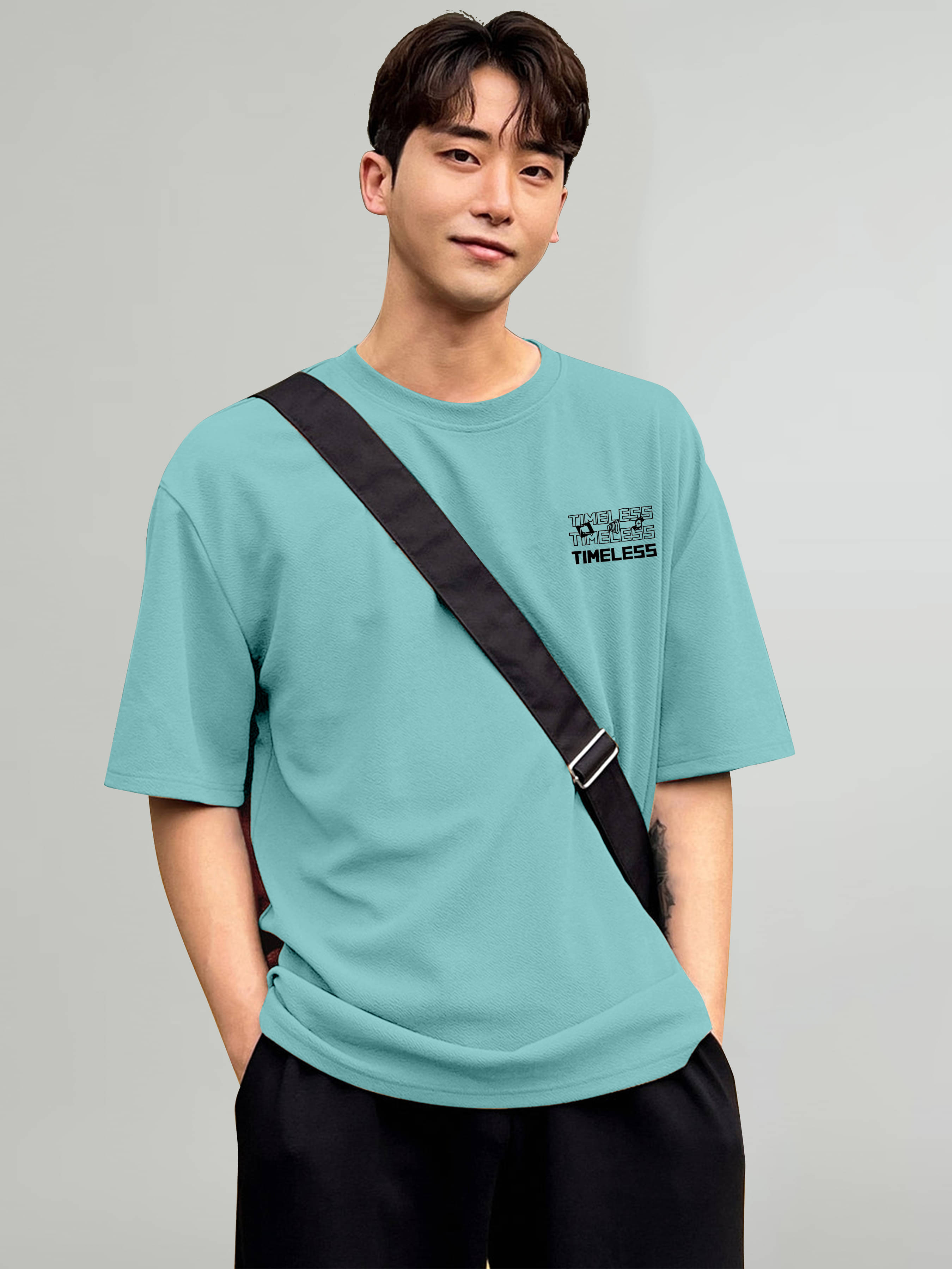 happy khajana Pack of 1 Polyester Oversized Fit Men's T-Shirt ( Blue )     			happy khajana Pack of 1 Polyester Oversized Fit Men's T-Shirt ( Blue )
