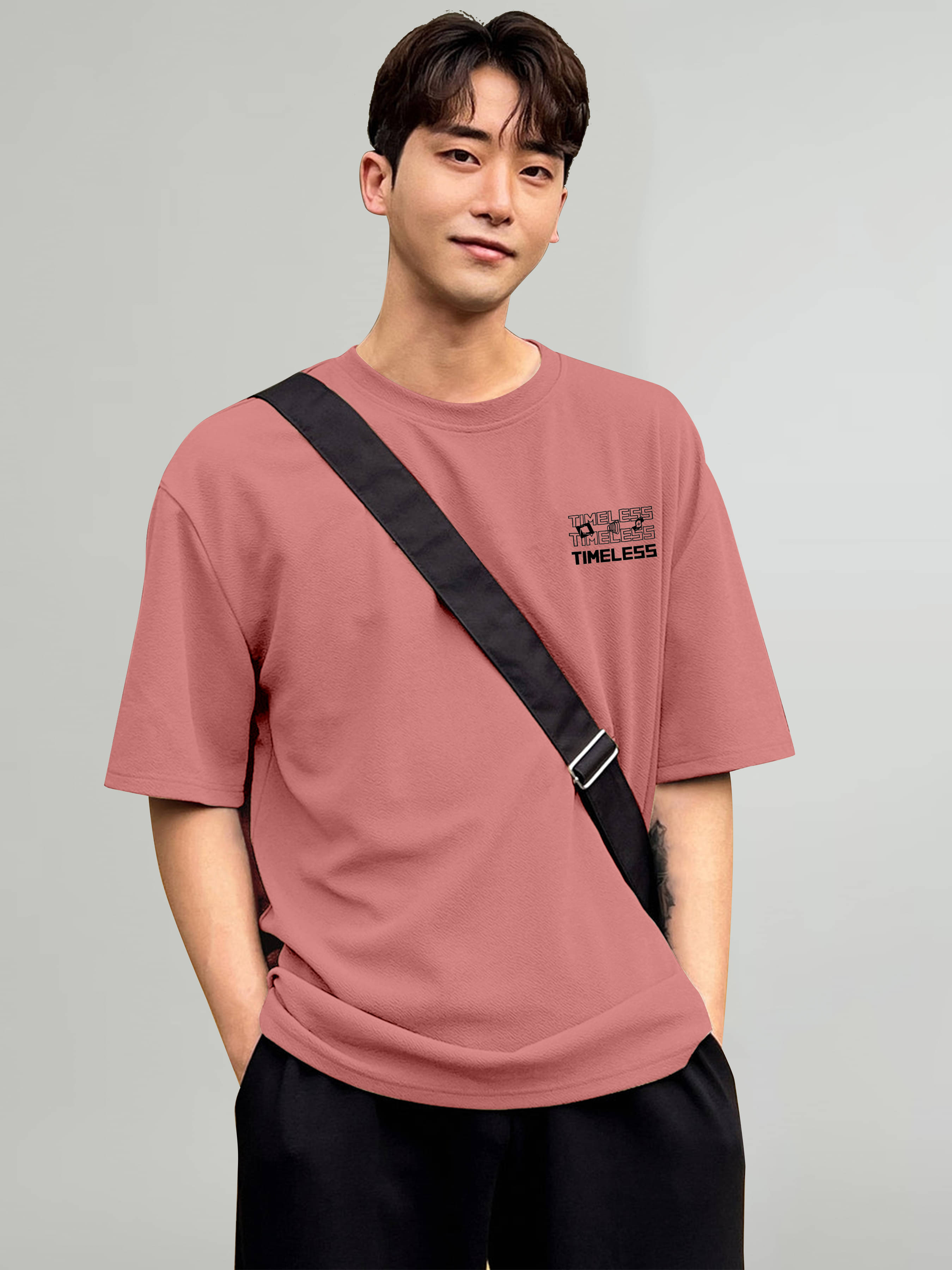     			happy khajana Pack of 1 Polyester Oversized Fit Men's T-Shirt ( Pink )
