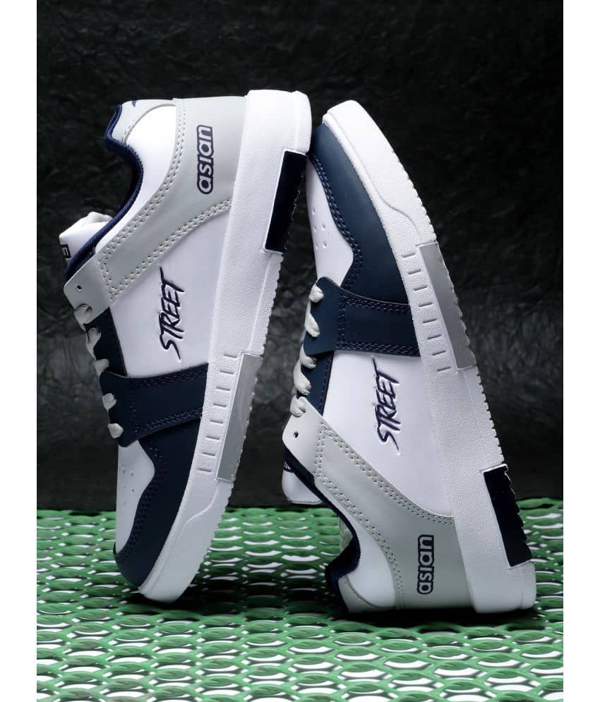 ASIAN TARZAN-04cWHTNAVY White Men's Sneakers - Casual Shoes | Buy online on ZillyBuy