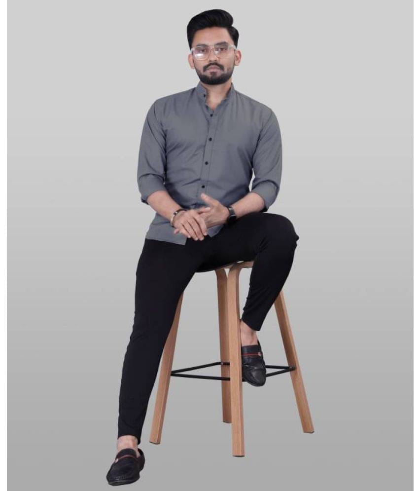     			Anand Cotton Blend Regular Fit Solids Full Sleeves Men's Casual Shirt - Grey ( Pack of 1 )