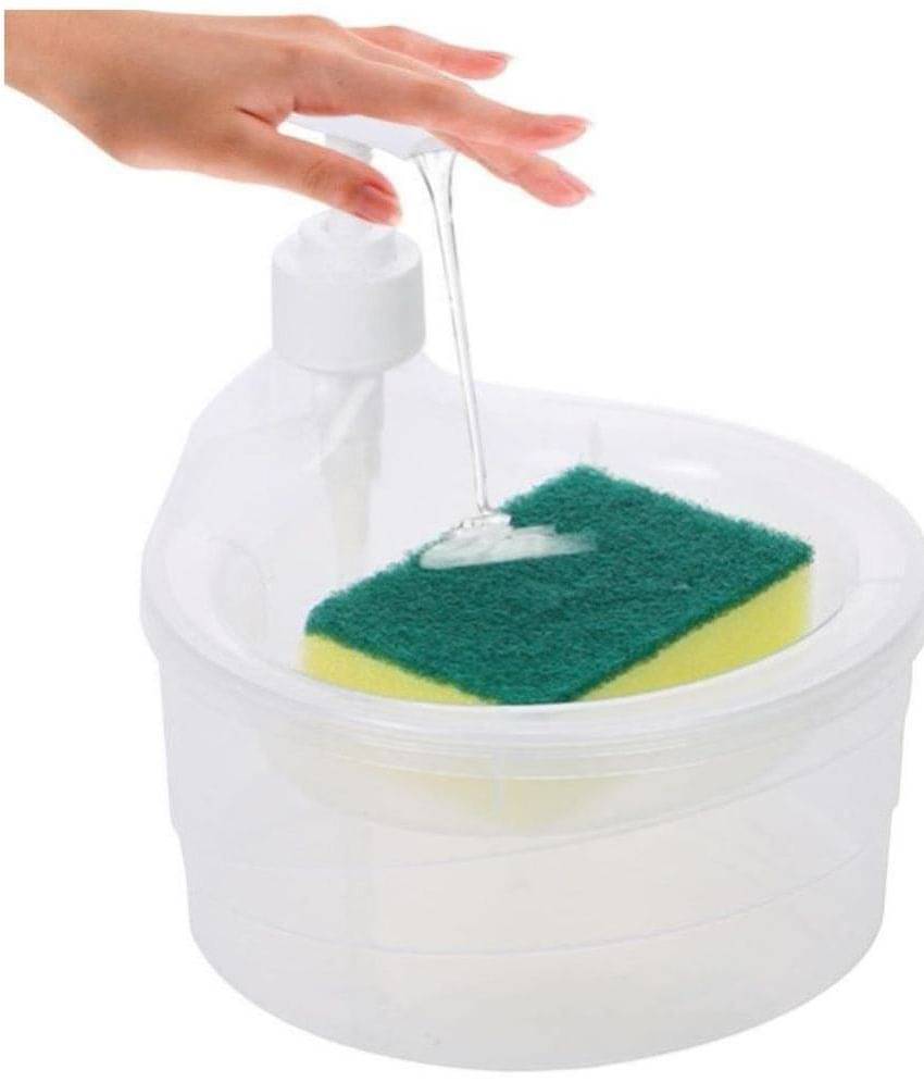     			FIT4CHEF Transparent Polypropylene (PP) 1 - Soap Dispenser & Sponge ( Set of 1 )