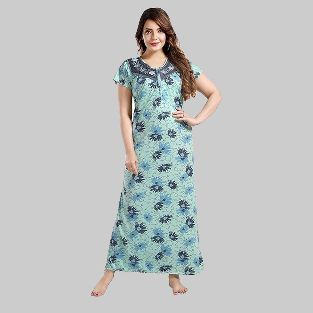     			Gutthi Green Hosiery Nursing Nighty