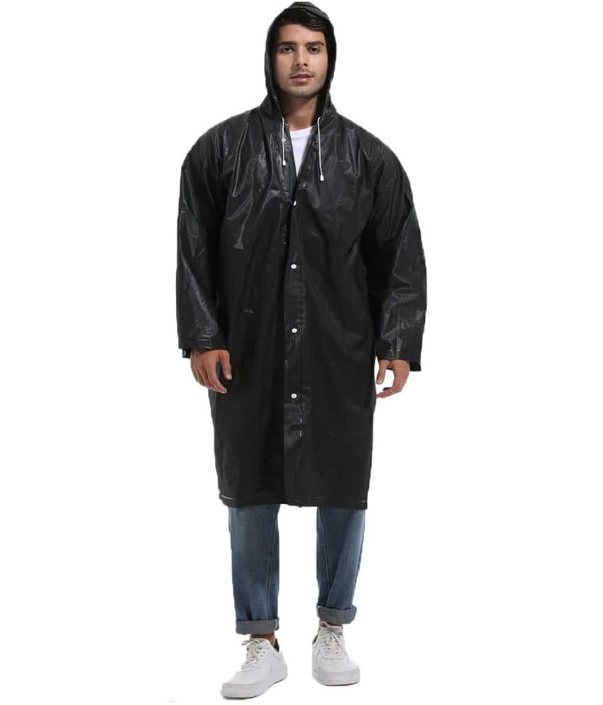 Infispace Black Polyester Men's Rain Poncho ( Pack of 1 )