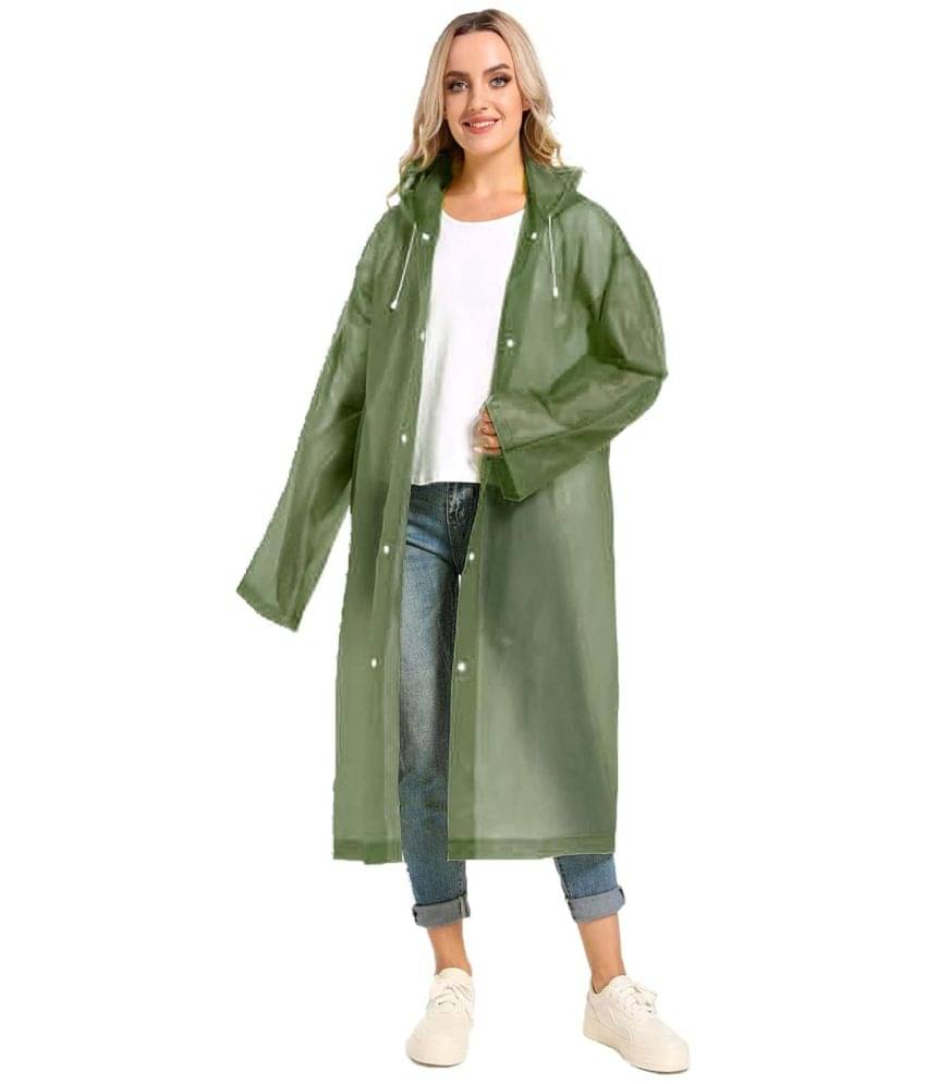 Infispace Polyester Long Raincoat - Green Infispace Polyester Long Raincoat - Green
