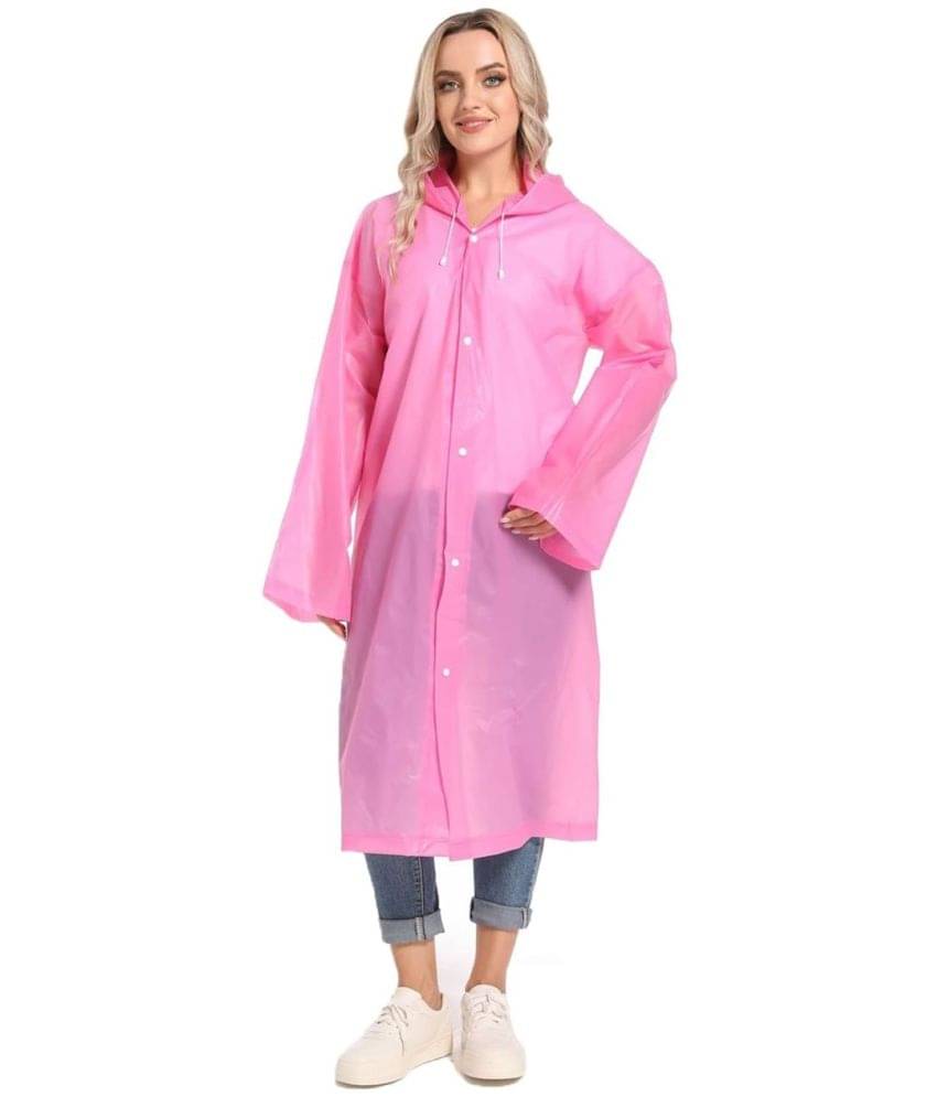     			Infispace Polyester Long Raincoat - Pink