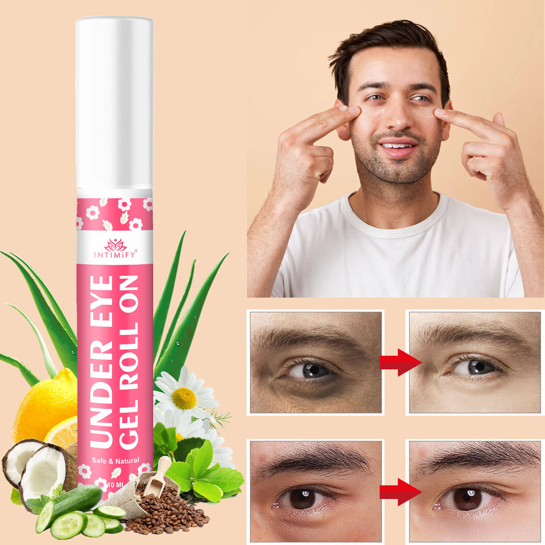 Intimify Under Eye Gel, Dark Circle Remover Reduce Dark Circles Eye Roller 10 g     			Intimify Under Eye Gel, Dark Circle Remover Reduce Dark Circles Eye Roller 10 g