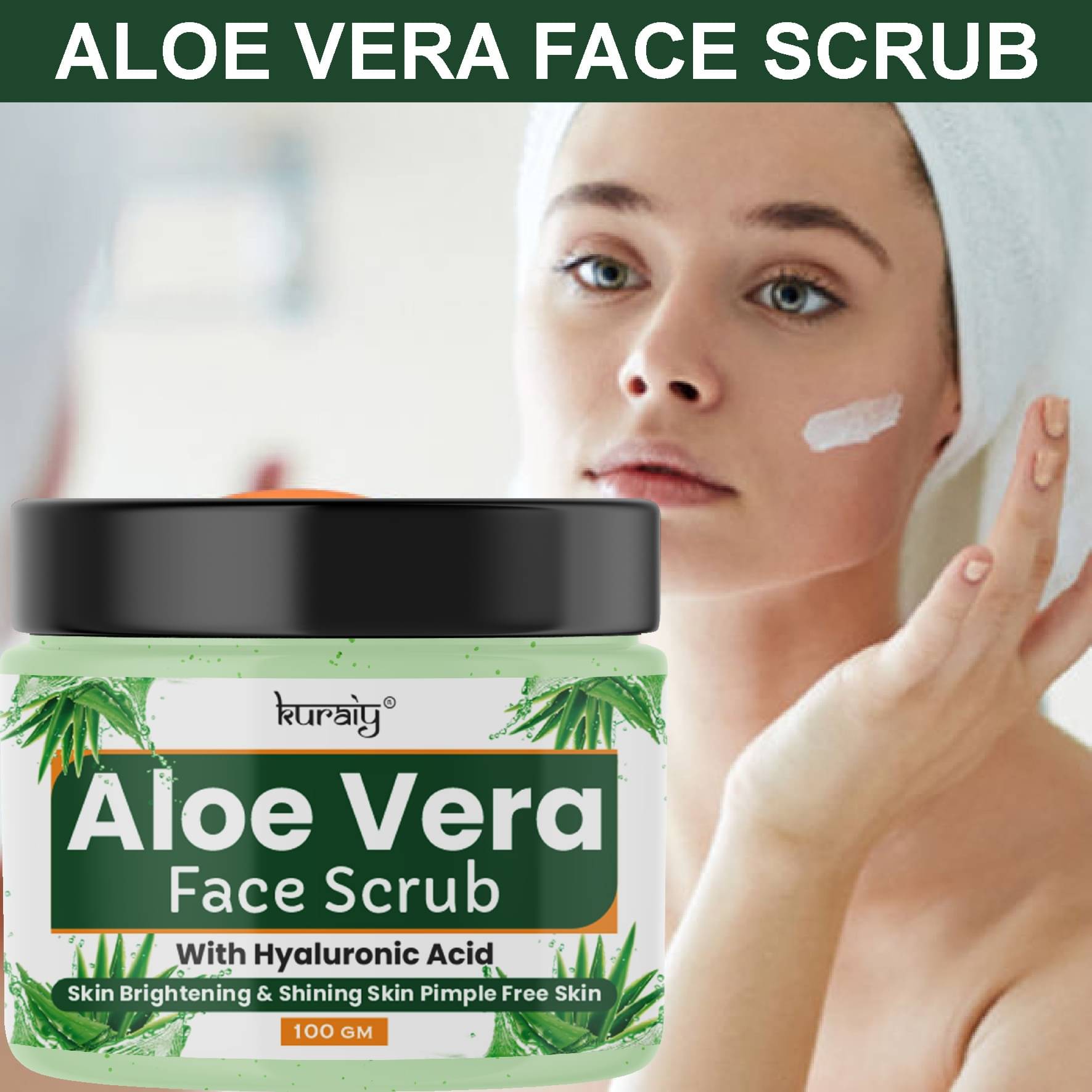     			KURAIY Aloe Vera Skin Brightening & Shining Pimple Free Face Scrub for All Skin Types 100g