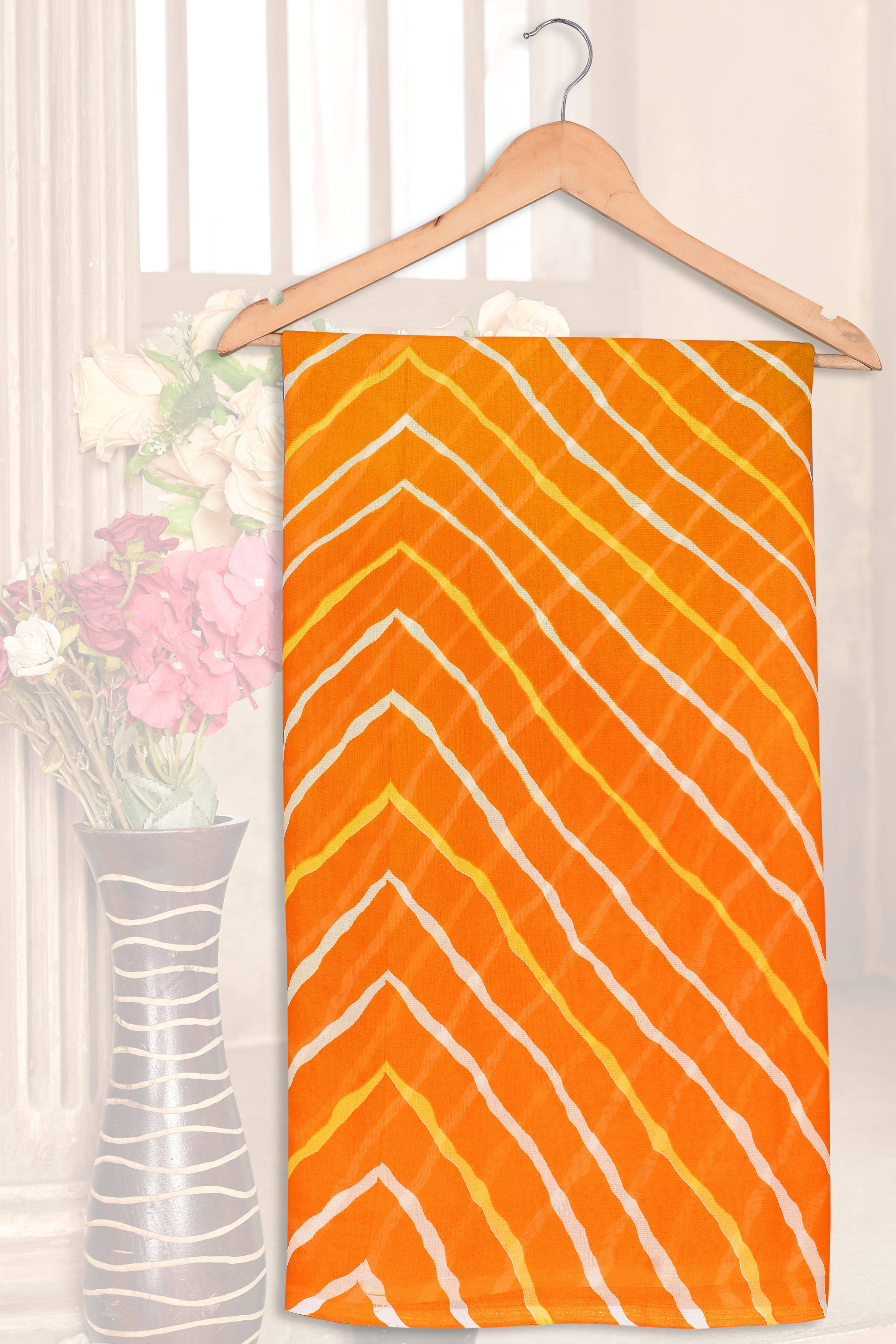 Kashvi Sarees Georgette Printed Saree With Unstitched Blouse Piece ( Orange ) Kashvi Sarees Georgette Printed Saree With Unstitched Blouse Piece ( Orange )