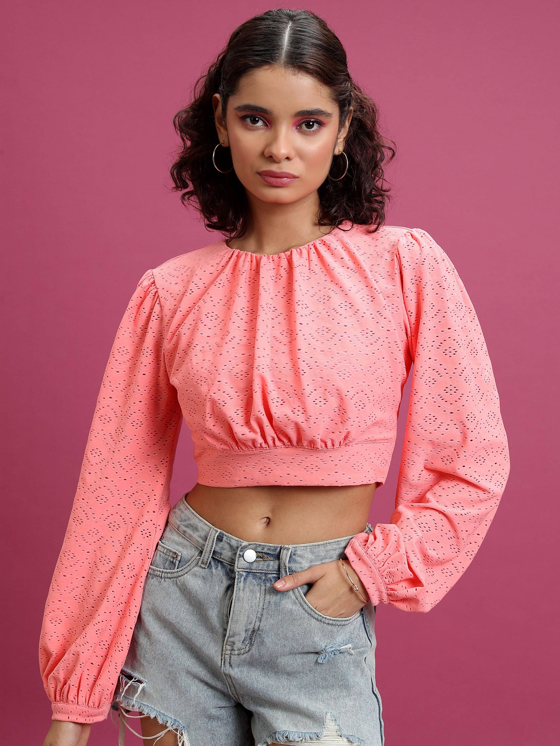Ketch Women's Polyester Regular Top ( Pink ) Ketch Women's Polyester Regular Top ( Pink )