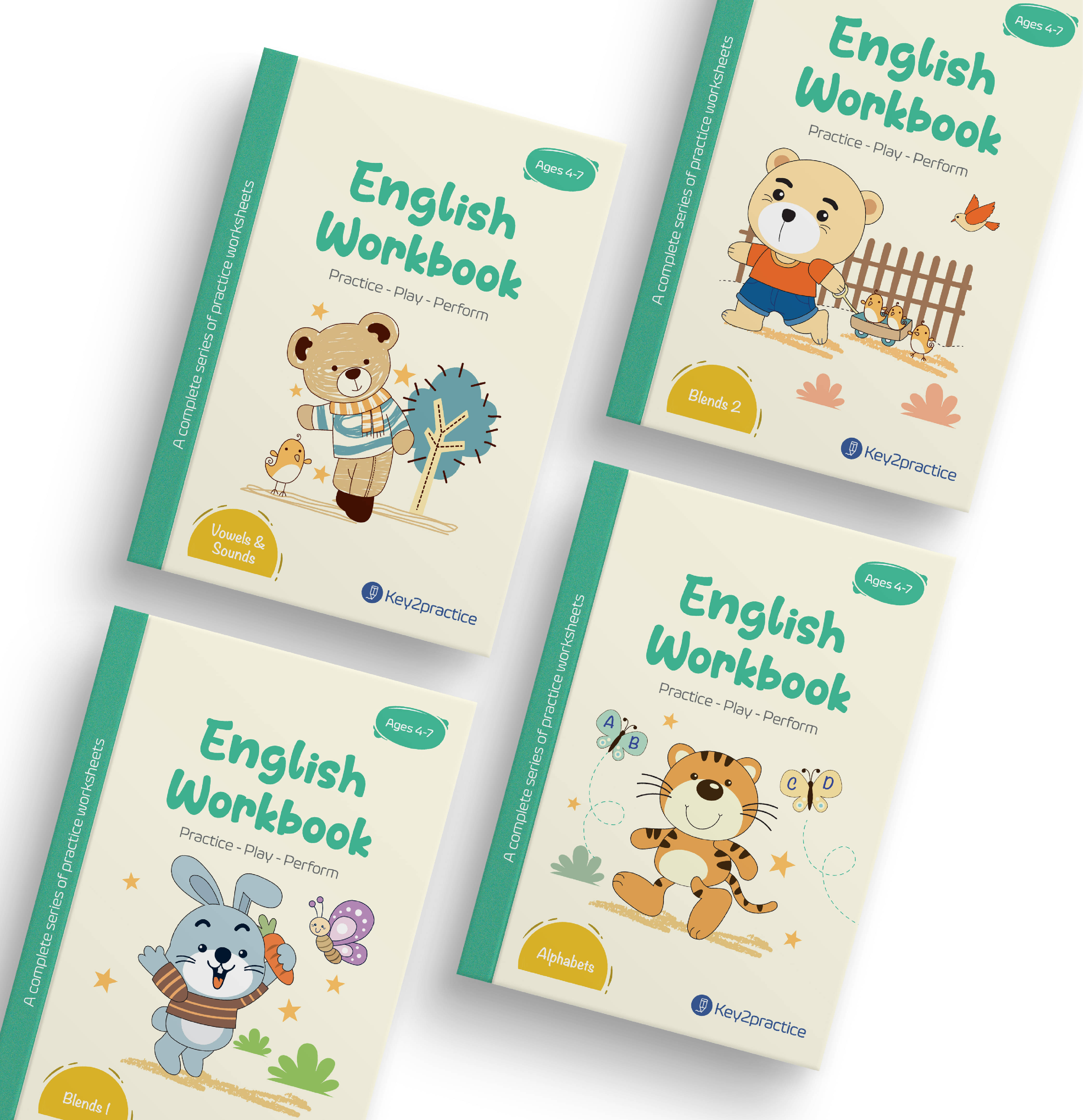 Key2Practice Pre-Primary English Grammar Activity Workbook (Set of 4) For Ages 4-7 yrs : 258 Worksheets, Combo of (Alphabets, Vowels and Sounds, Blend Key2Practice Pre-Primary English Grammar Activity Workbook (Set of 4) For Ages 4-7 yrs : 258 Worksheets, Combo of (Alphabets, Vowels and Sounds, Blend