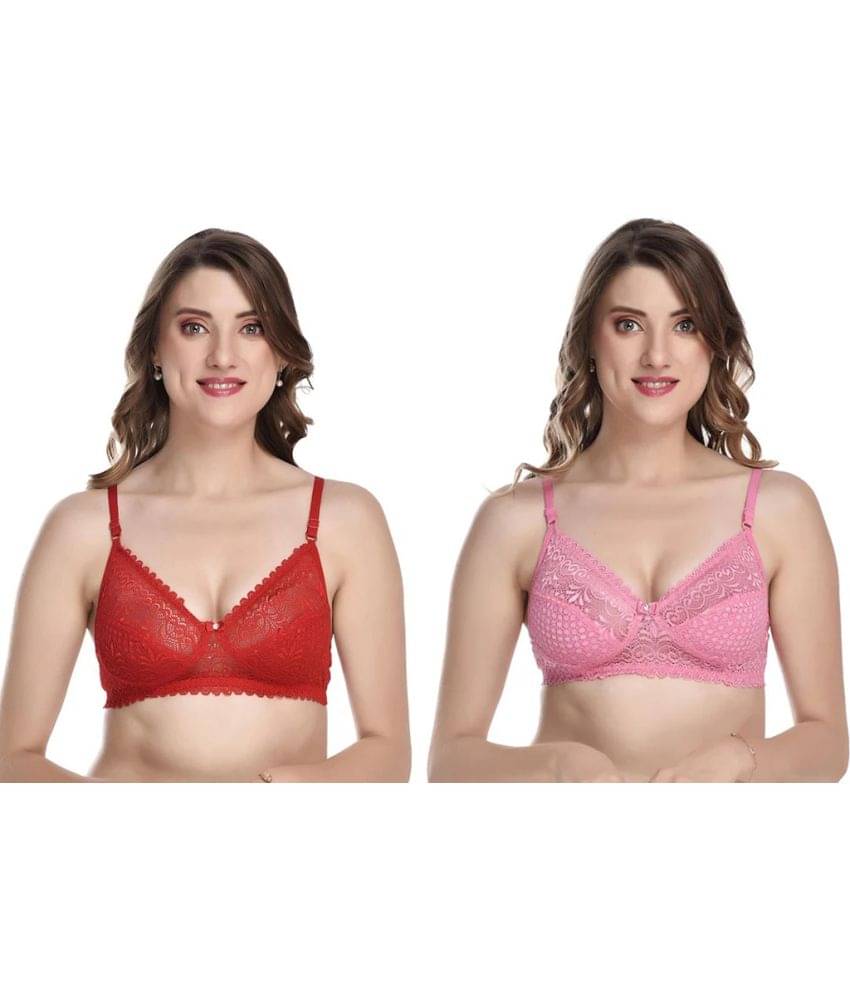 Kiran Enterprises Pack of 2 Net Women's Everyday Bra ( Multicolor ) Kiran Enterprises Pack of 2 Net Women's Everyday Bra ( Multicolor )