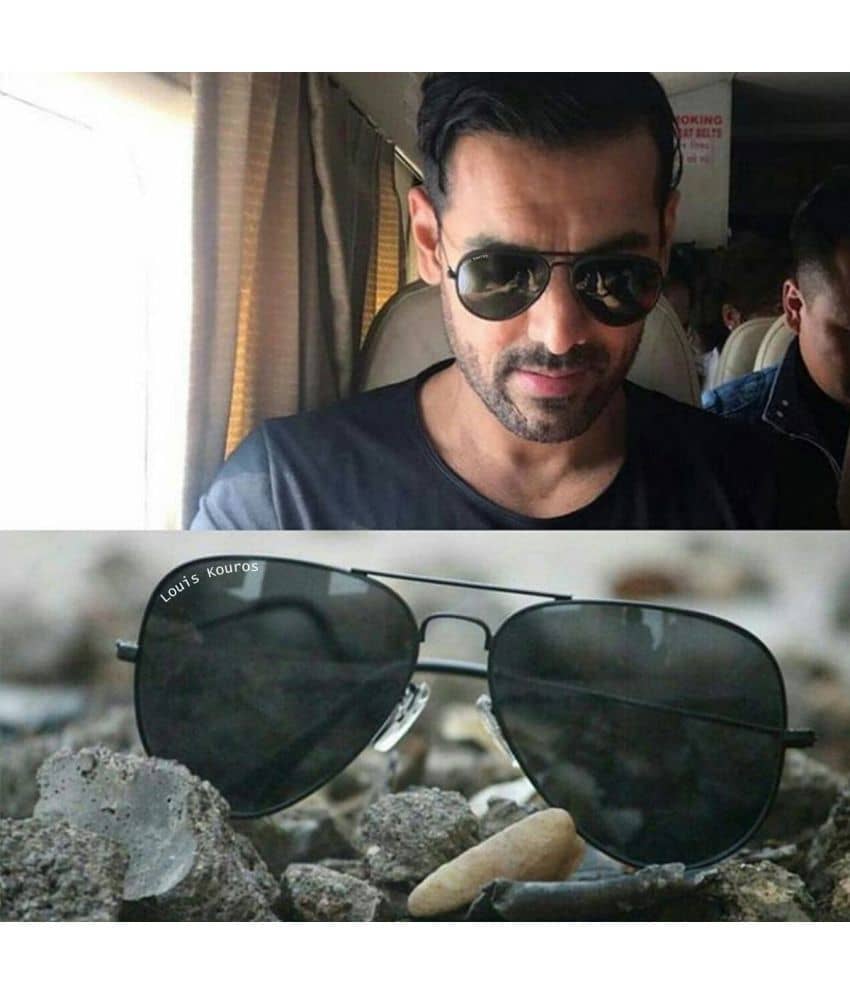 LOUIS KOUROS Black Pilot Sunglasses ( Pack of 1 ) - Sunglasses | Buy online on ZillyBuy