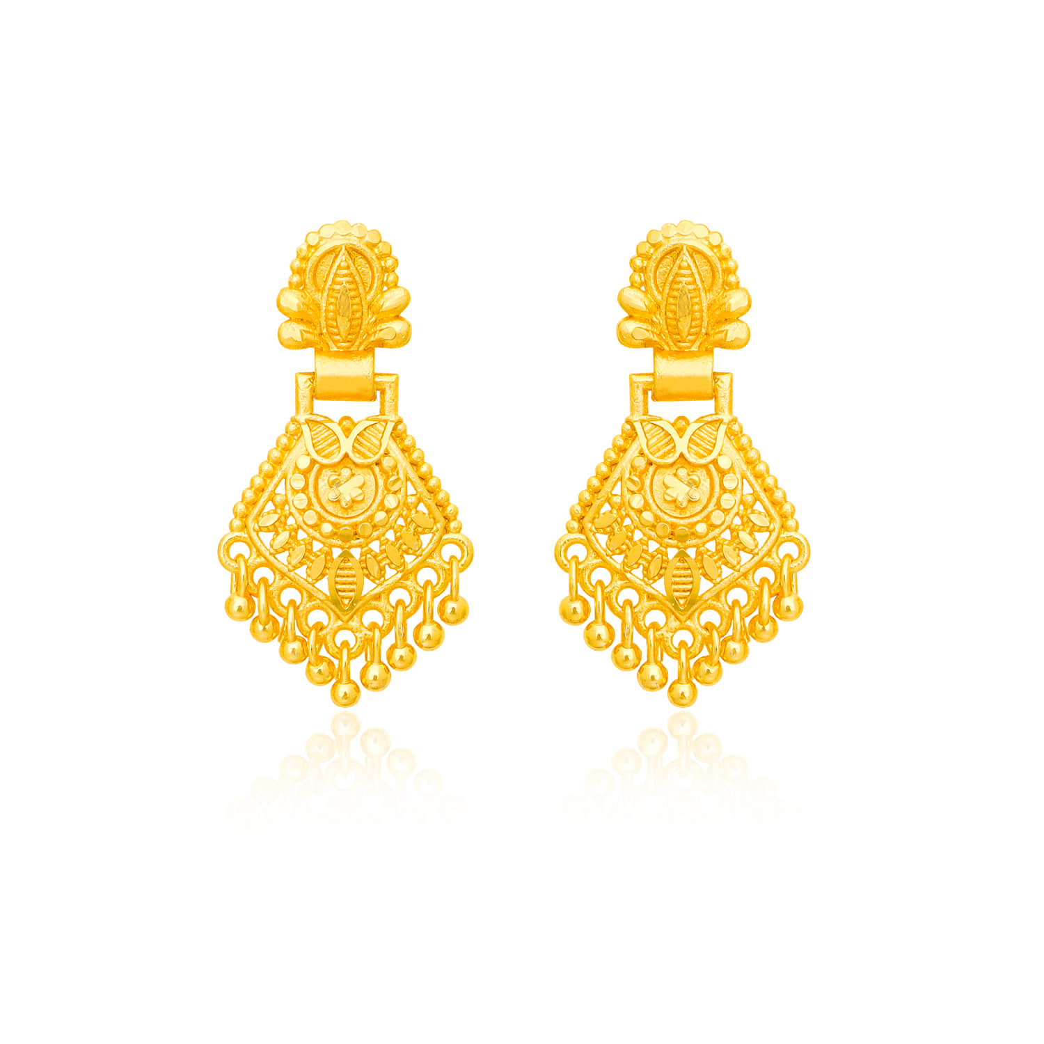 LUV FASHION Golden Chandbalis Earrings ( Pack of 1 ) - Earrings | Buy online on ZillyBuy
