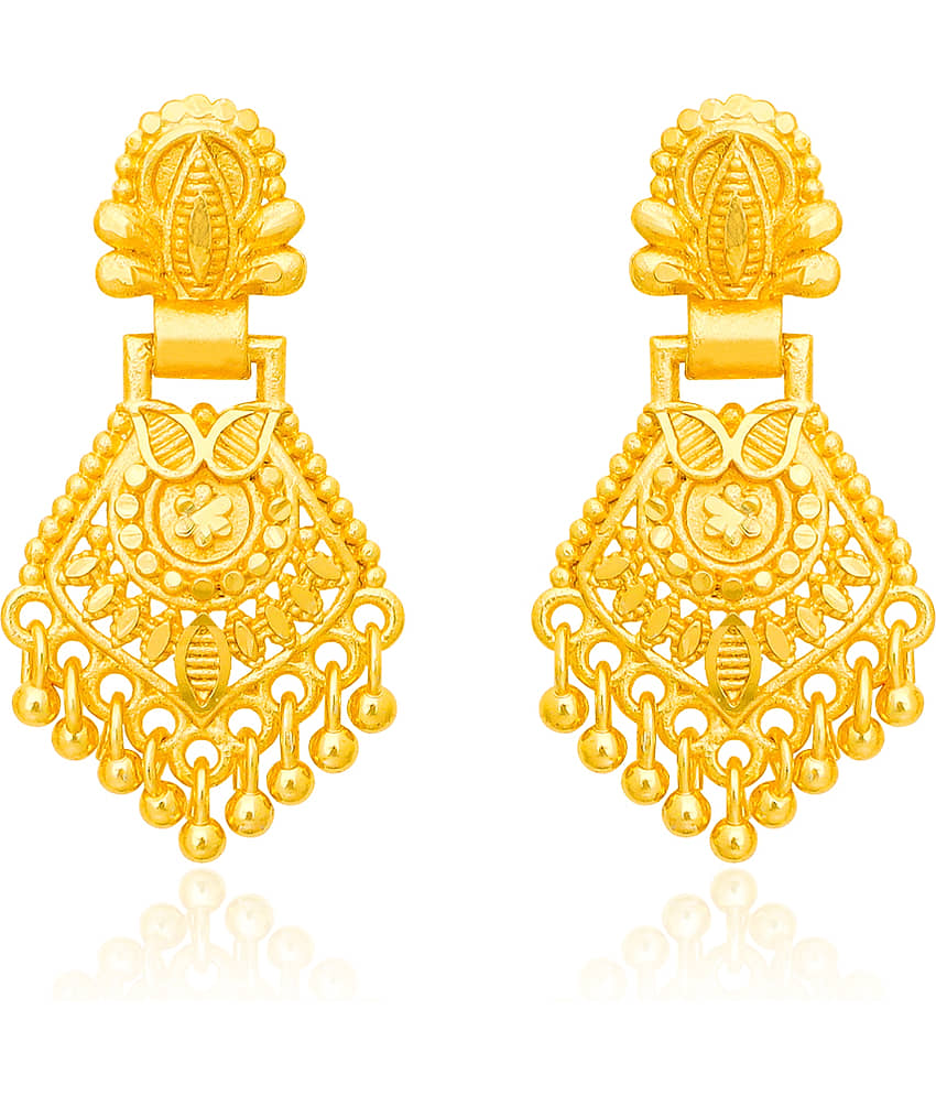 LUV FASHION Golden Chandbalis Earrings ( Pack of 1 ) - Earrings | Buy online on ZillyBuy