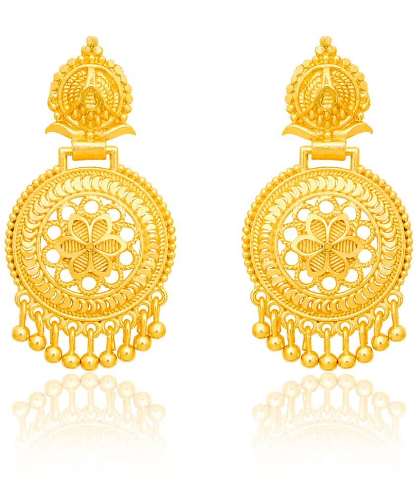 LUV FASHION Golden Chandbalis Earrings ( Pack of 1 ) - Earrings | Buy online on ZillyBuy