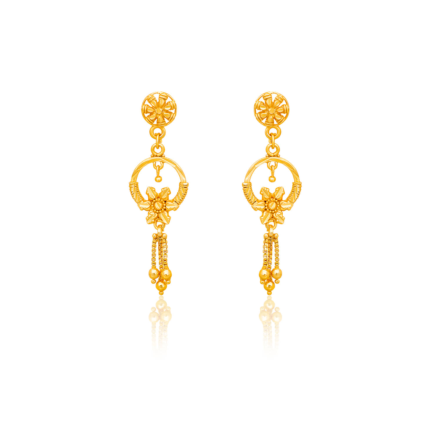 LUV FASHION Golden Chandbalis Earrings ( Pack of 1 ) - Earrings | Buy online on ZillyBuy