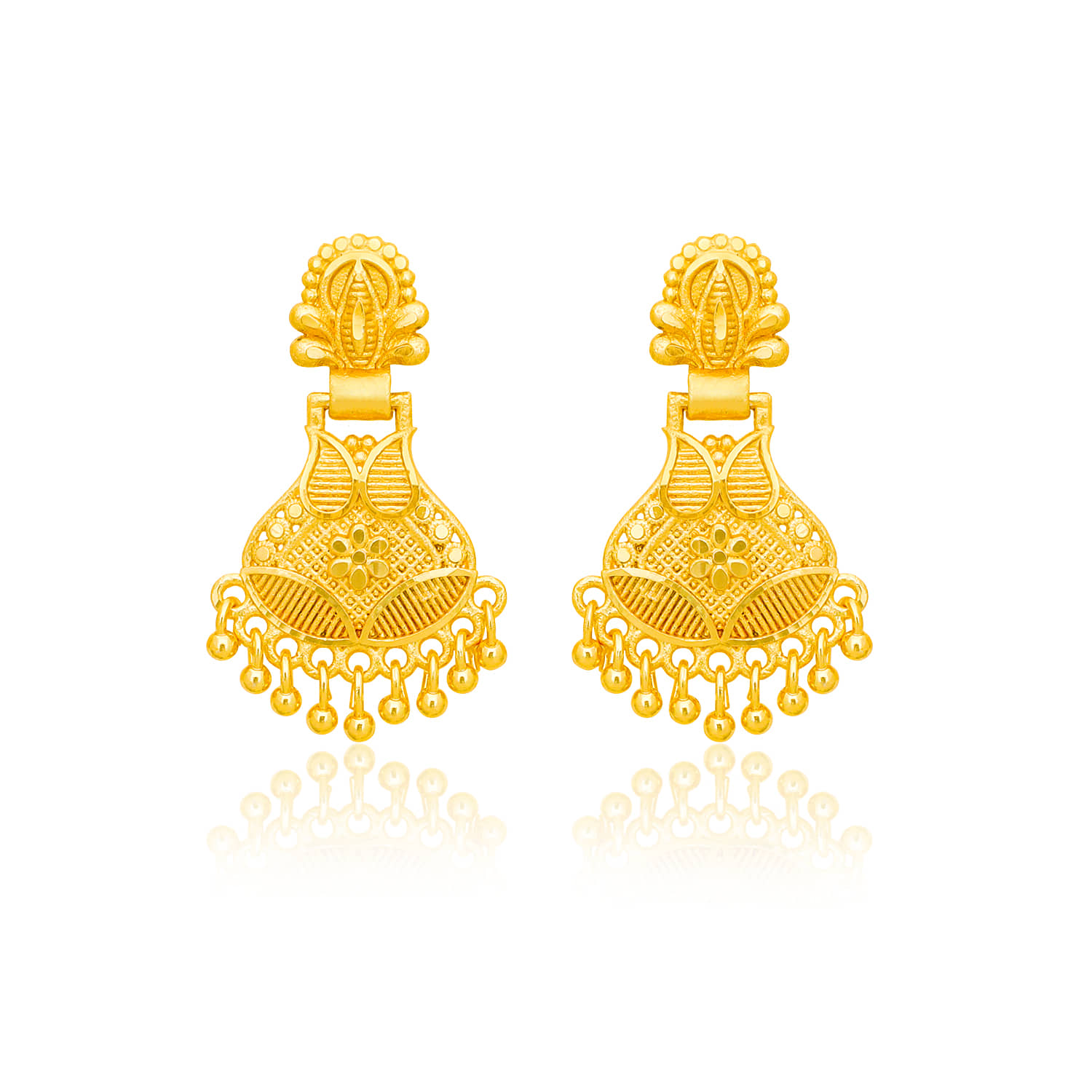 LUV FASHION Golden Chandbalis Earrings ( Pack of 1 ) - Earrings | Buy online on ZillyBuy